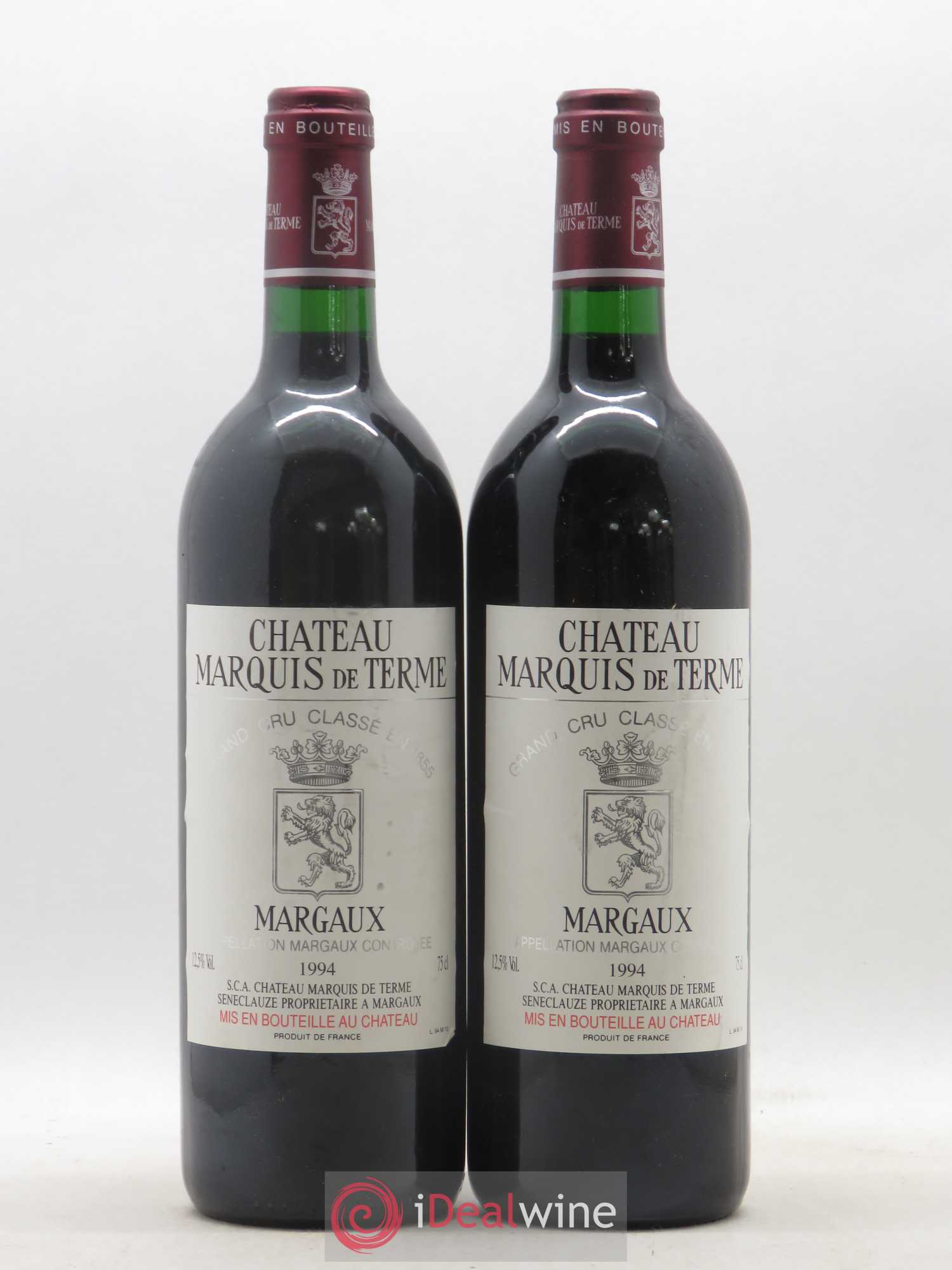 Château Marquis de Terme 4ème Grand Cru Classé 1994 - Lot de 2 bouteilles - 0