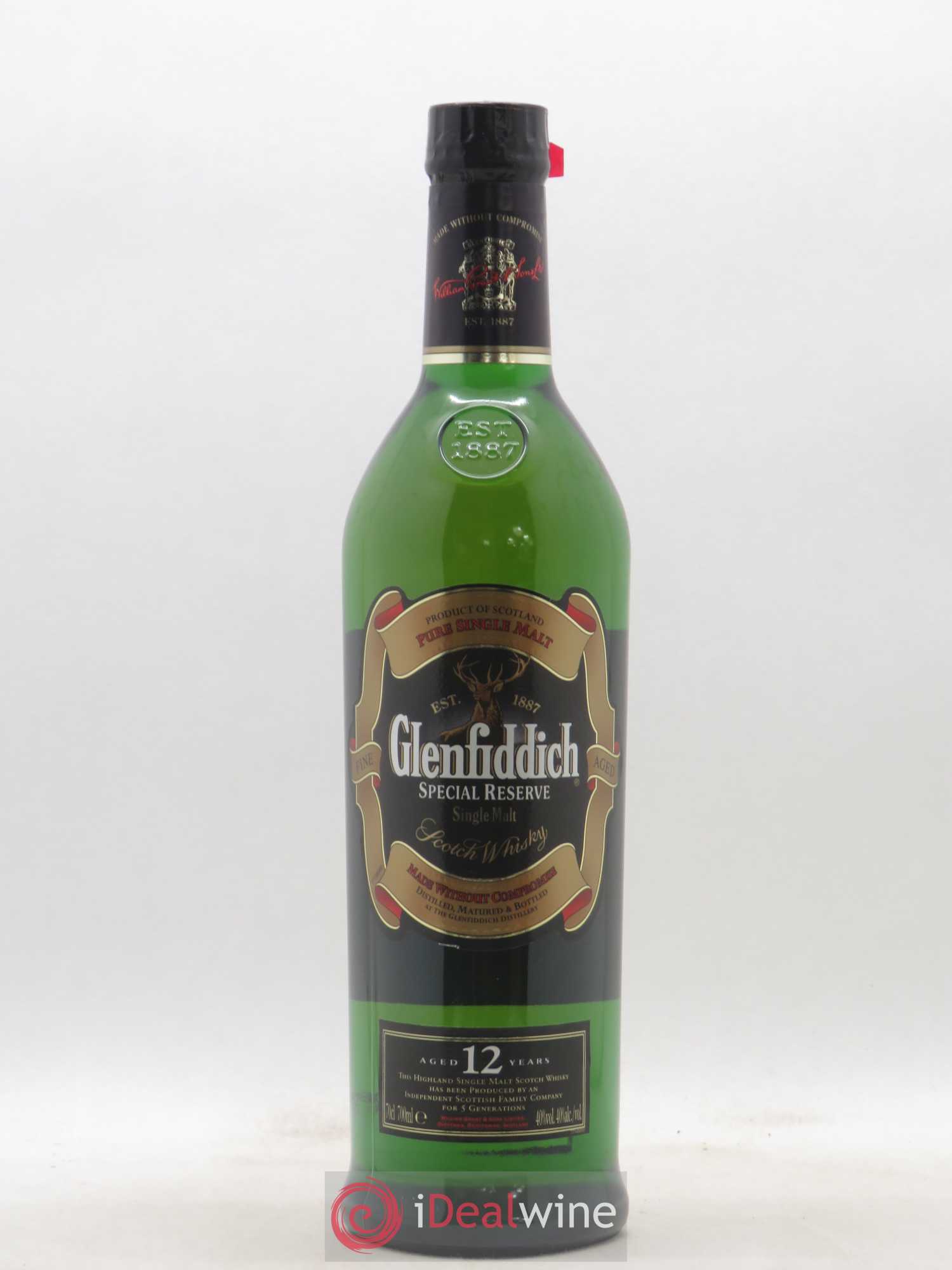 Whisky Glenfiddich 12 ans d'âge - Lot de 1 bouteille - 1