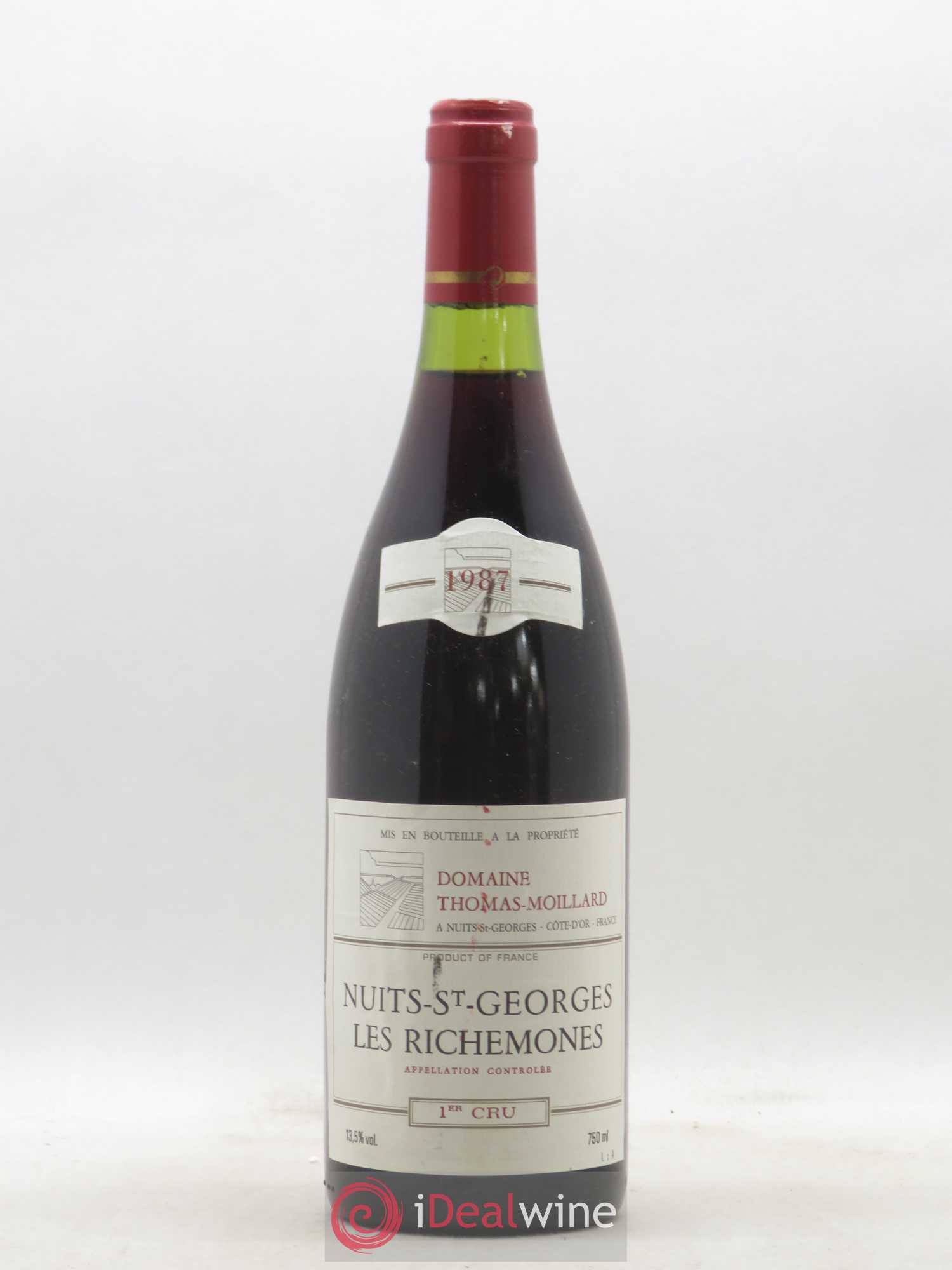 Nuits-Saint-Georges 1er Cru Les Richemones Domaine Thomas Moillard 1987 - Lot de 1 bouteille - 0