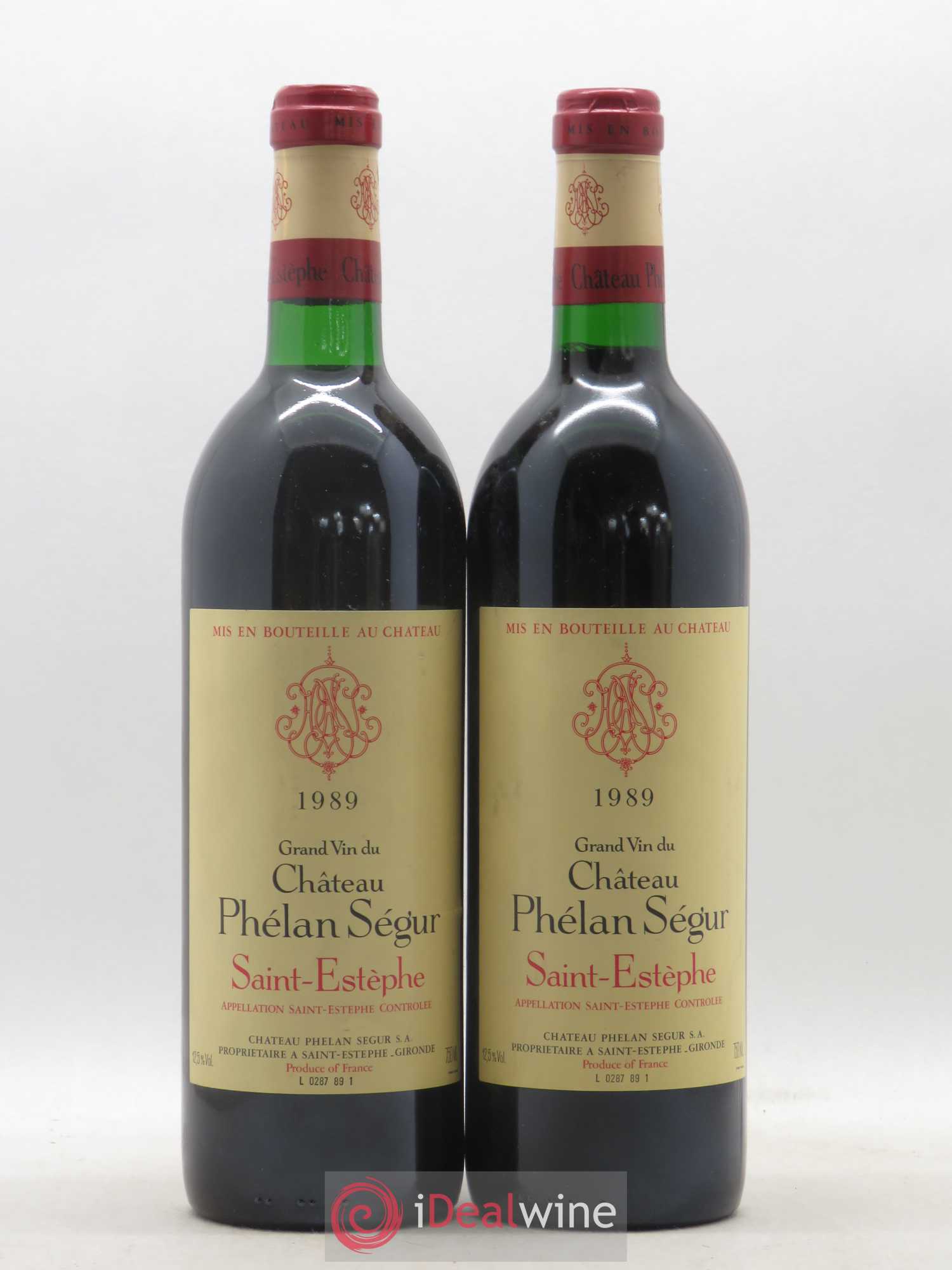 Château Phélan Ségur 1989 - Lot de 2 bouteilles - 0
