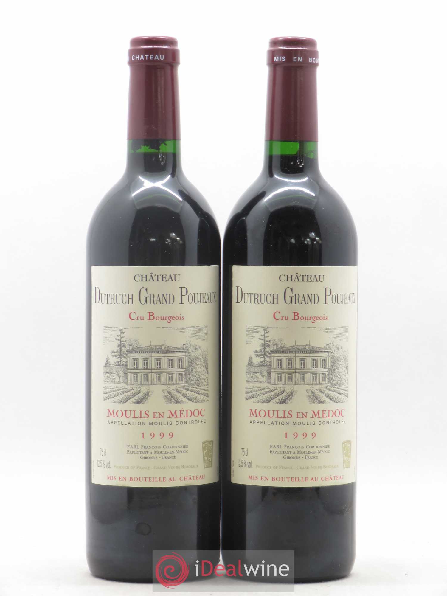 Château Dutruch Grand Poujeaux Cru Bourgeois 1999 - Lot de 2 bouteilles - 0