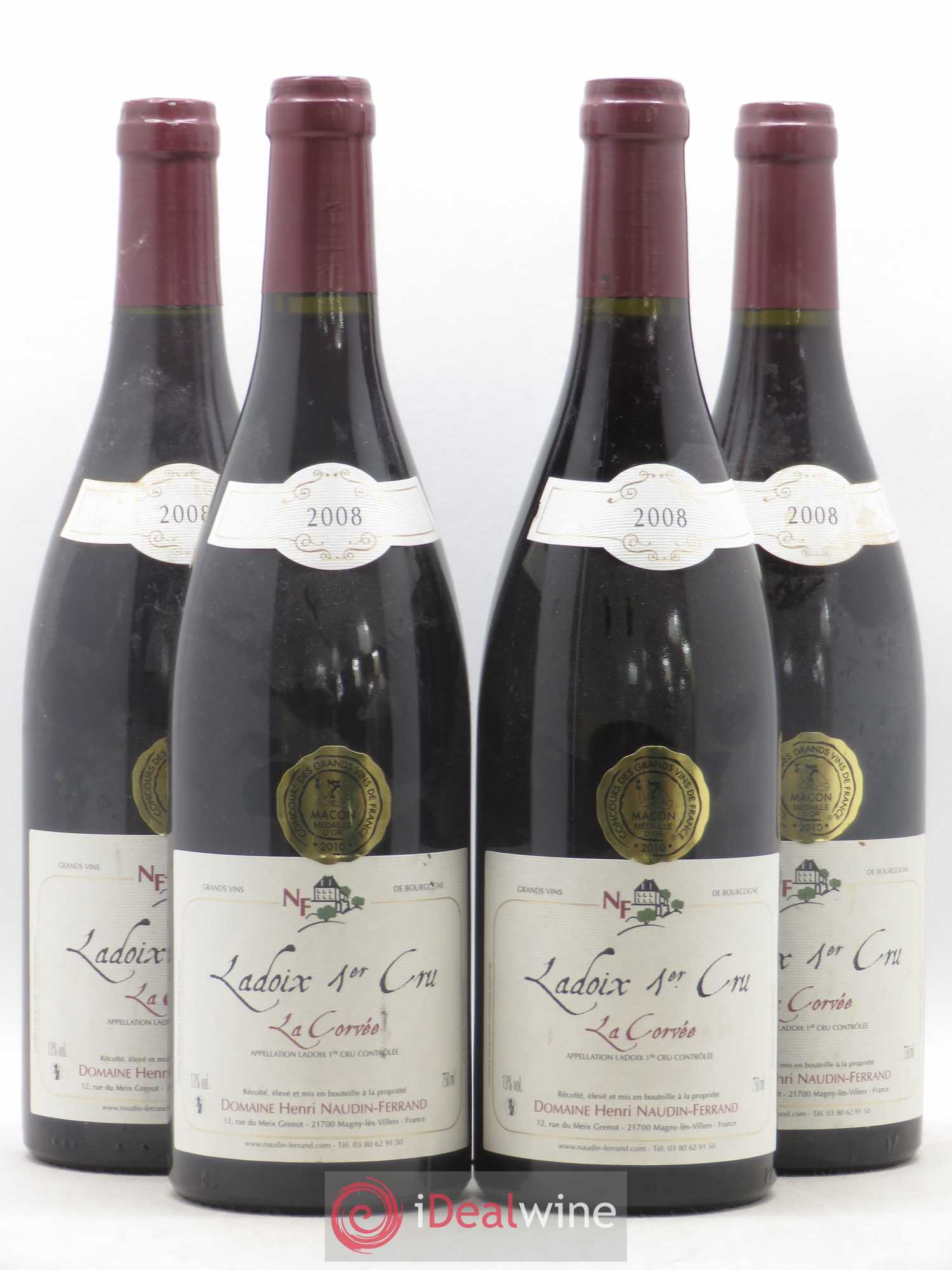 Ladoix 1er Cru La Corvée Domaine Naudin Ferrand 2008 - Posten von 4 Flaschen - 0