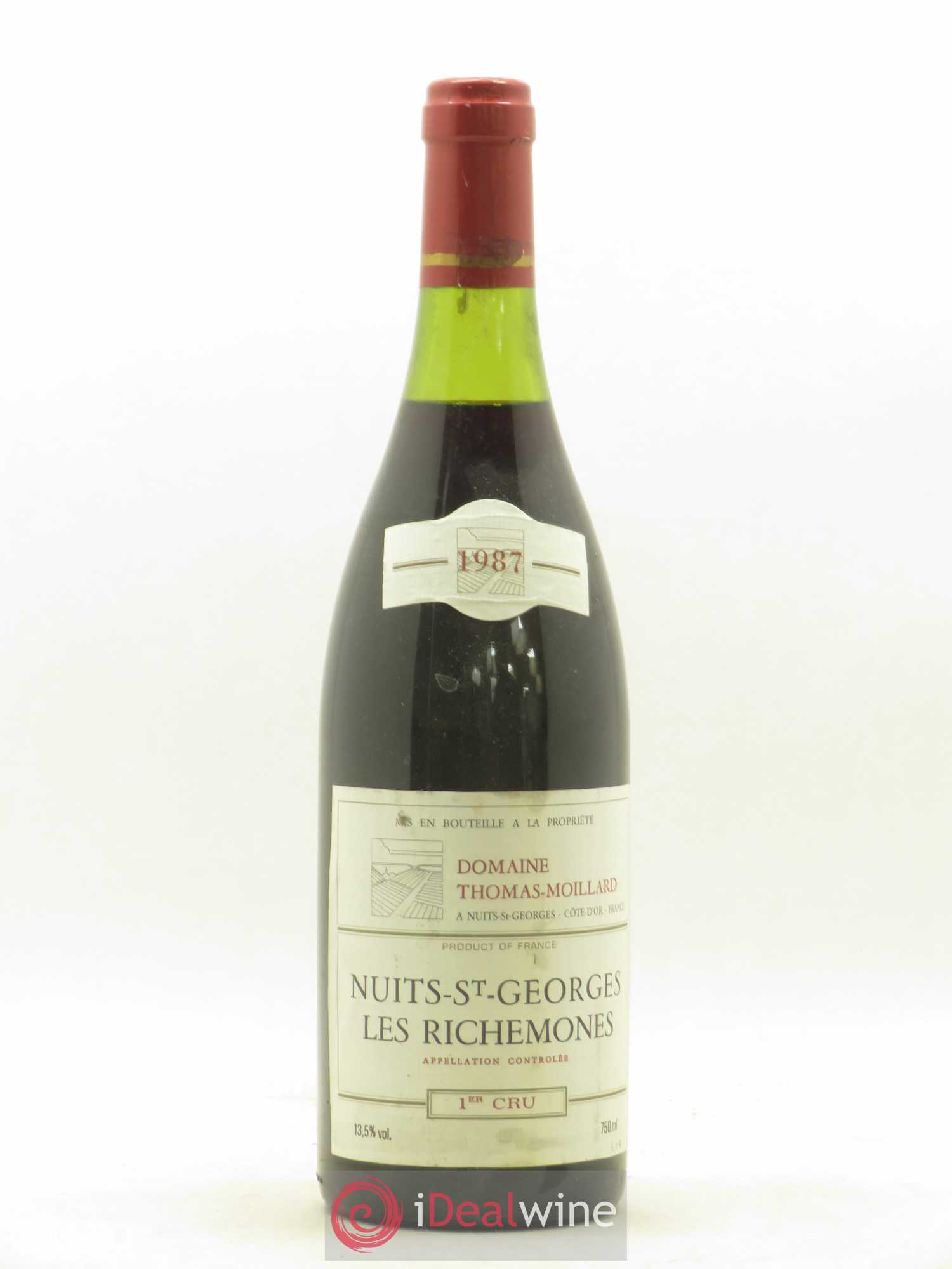 Nuits-Saint-Georges 1er Cru Les Richemones Domaine Thomas Moillard 1987 - Lot de 1 bouteille - 0
