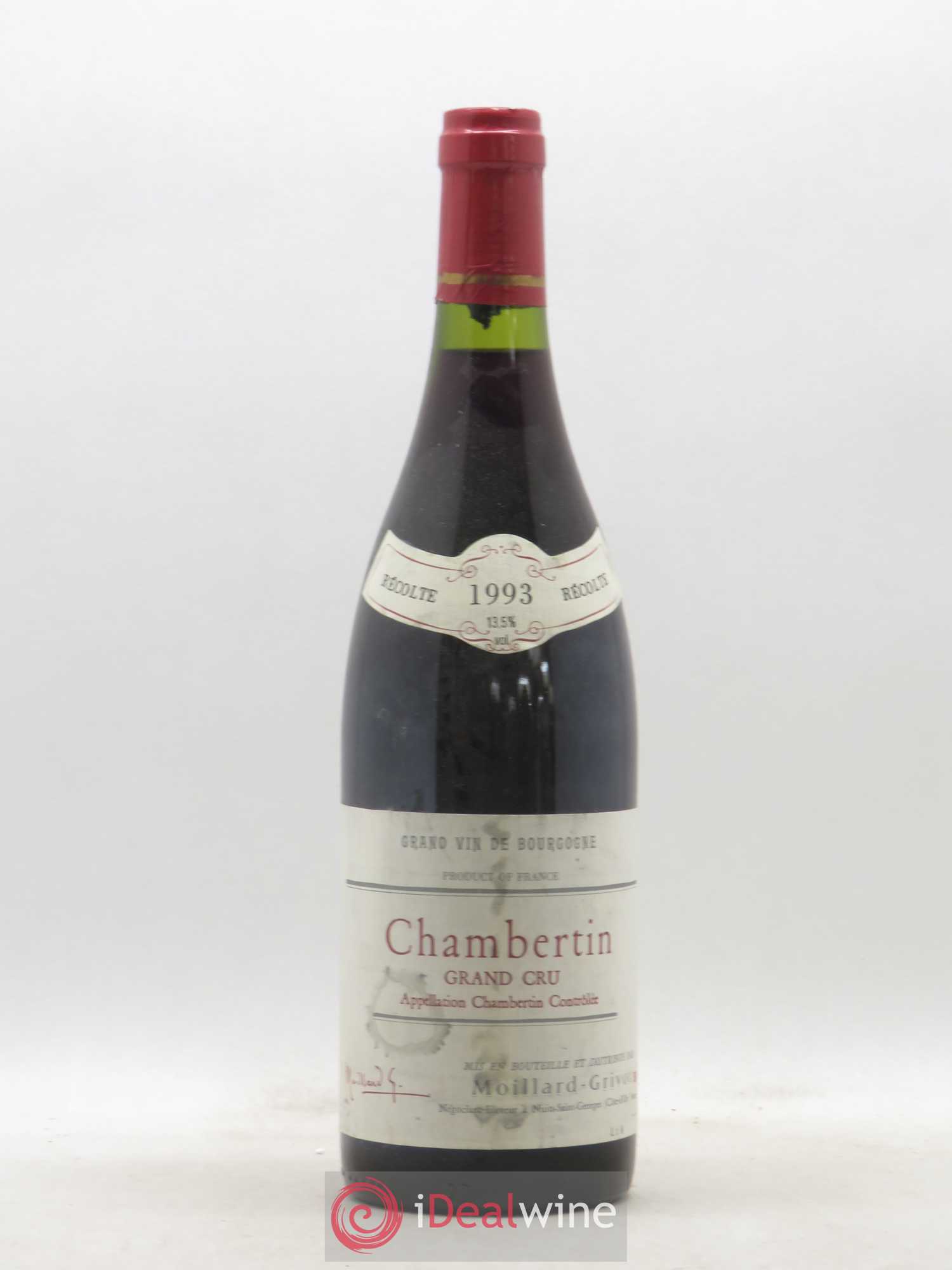 Chambertin Grand Cru Domaine Moillard Grivot 1993 - Lot de 1 bouteille - 0