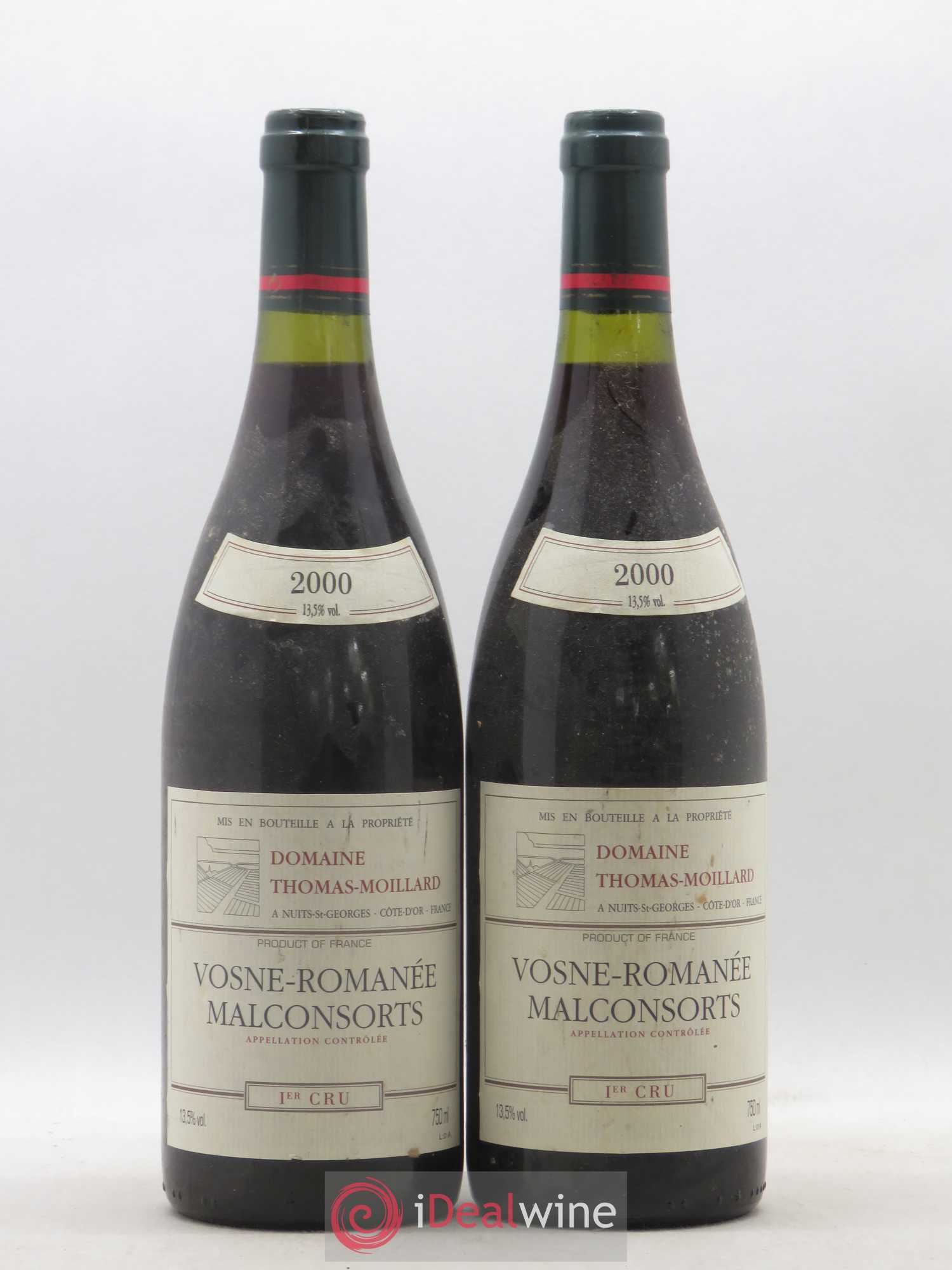 Vosne-Romanée 1er Cru Malconsorts Domaine Thomas Moillard 2000 - Posten von 2 Flaschen - 0