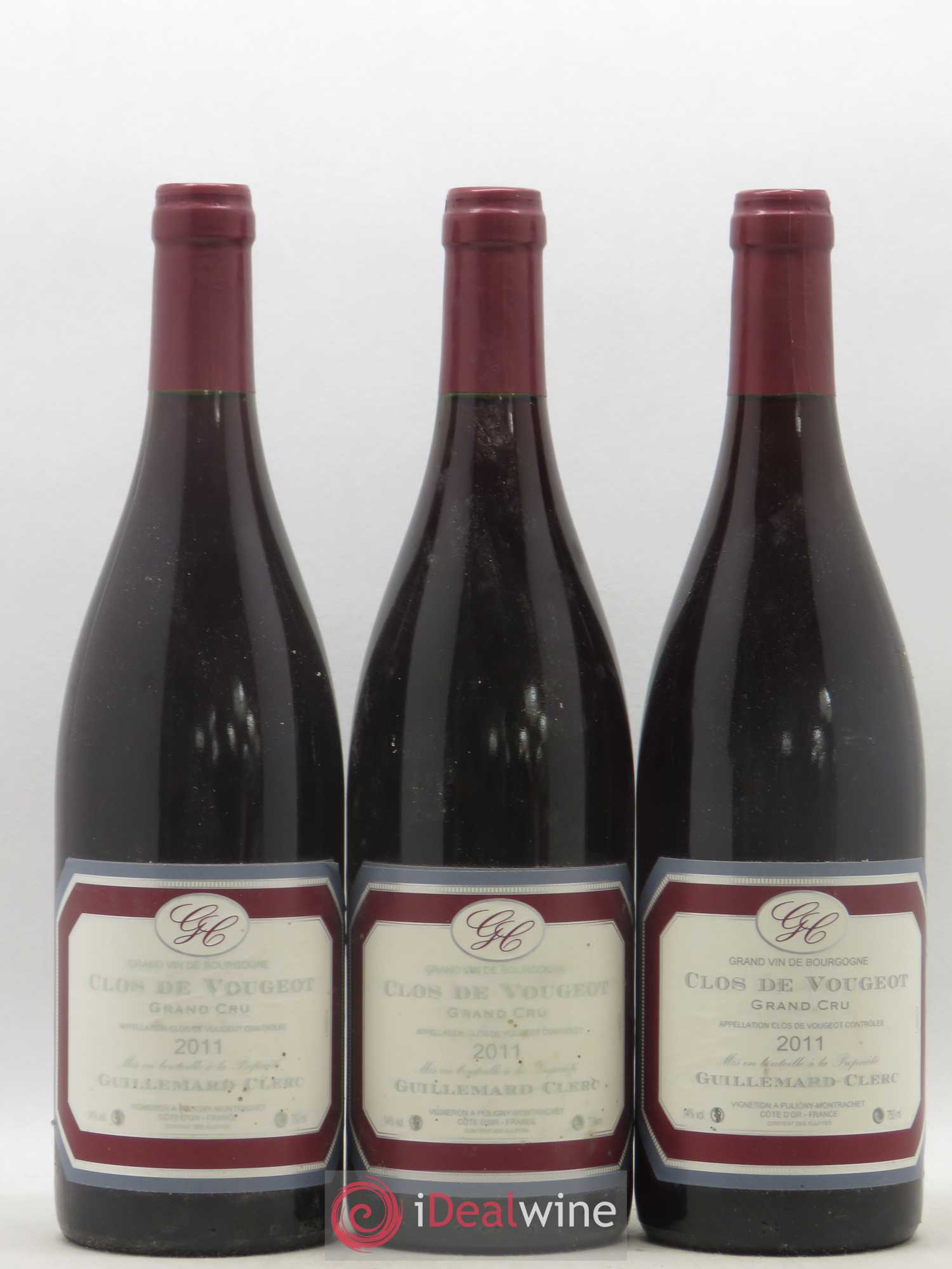 Clos de Vougeot Grand Cru Guillemard Clerc 2011 - Lot de 3 bouteilles - 0