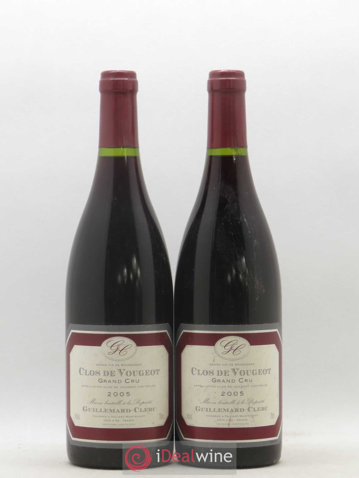Clos de Vougeot Grand Cru Guillemard Clerc 2005 - Lot de 2 bouteilles - 0
