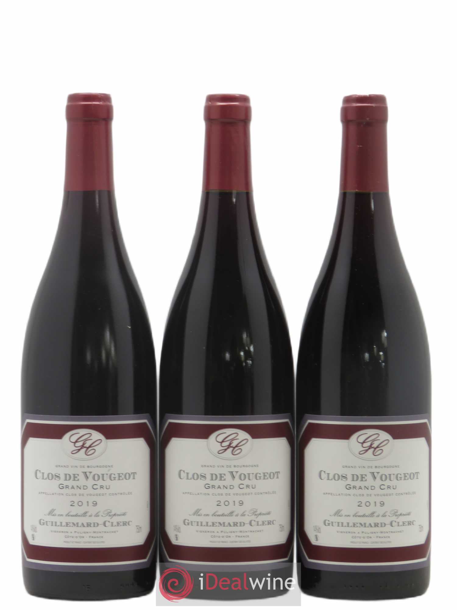 Clos de Vougeot Grand Cru Guillemard Clerc 2019 - Lot de 3 bouteilles - 0
