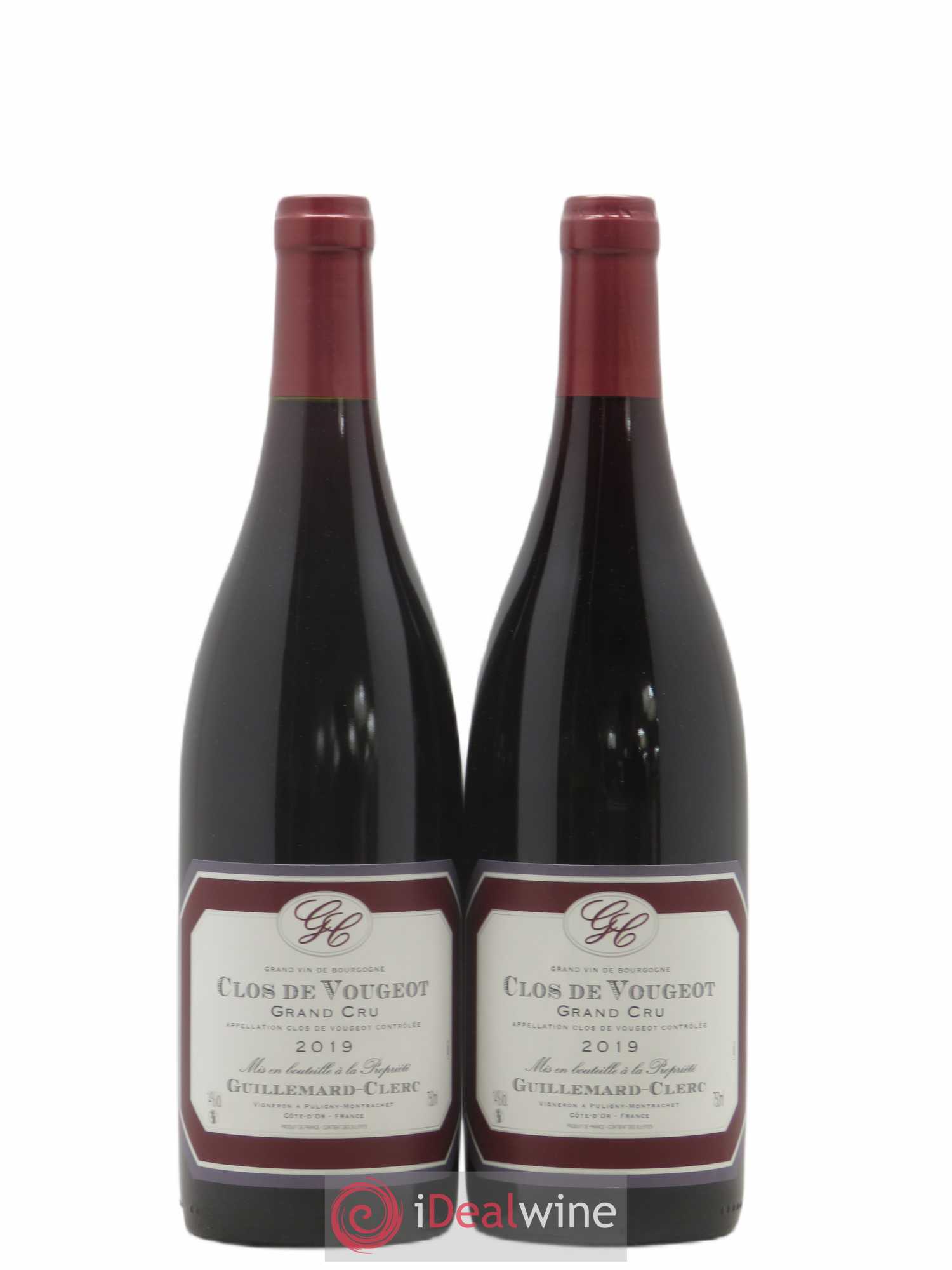 Clos de Vougeot Grand Cru Guillemard Clerc 2019 - Lot de 2 bouteilles - 0