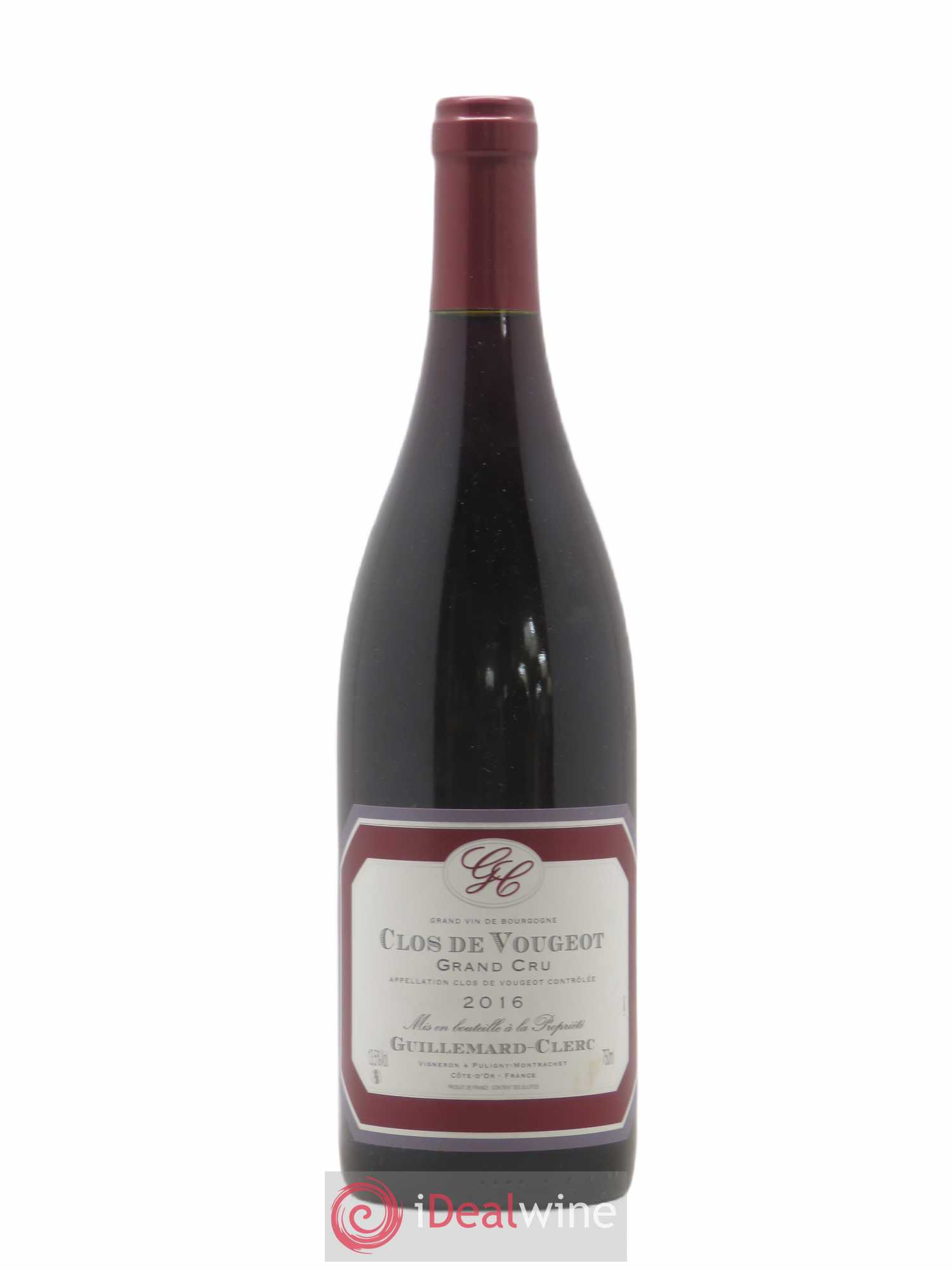 Clos de Vougeot Grand Cru Guillemard Clerc 2016 - Lot de 1 bouteille - 0