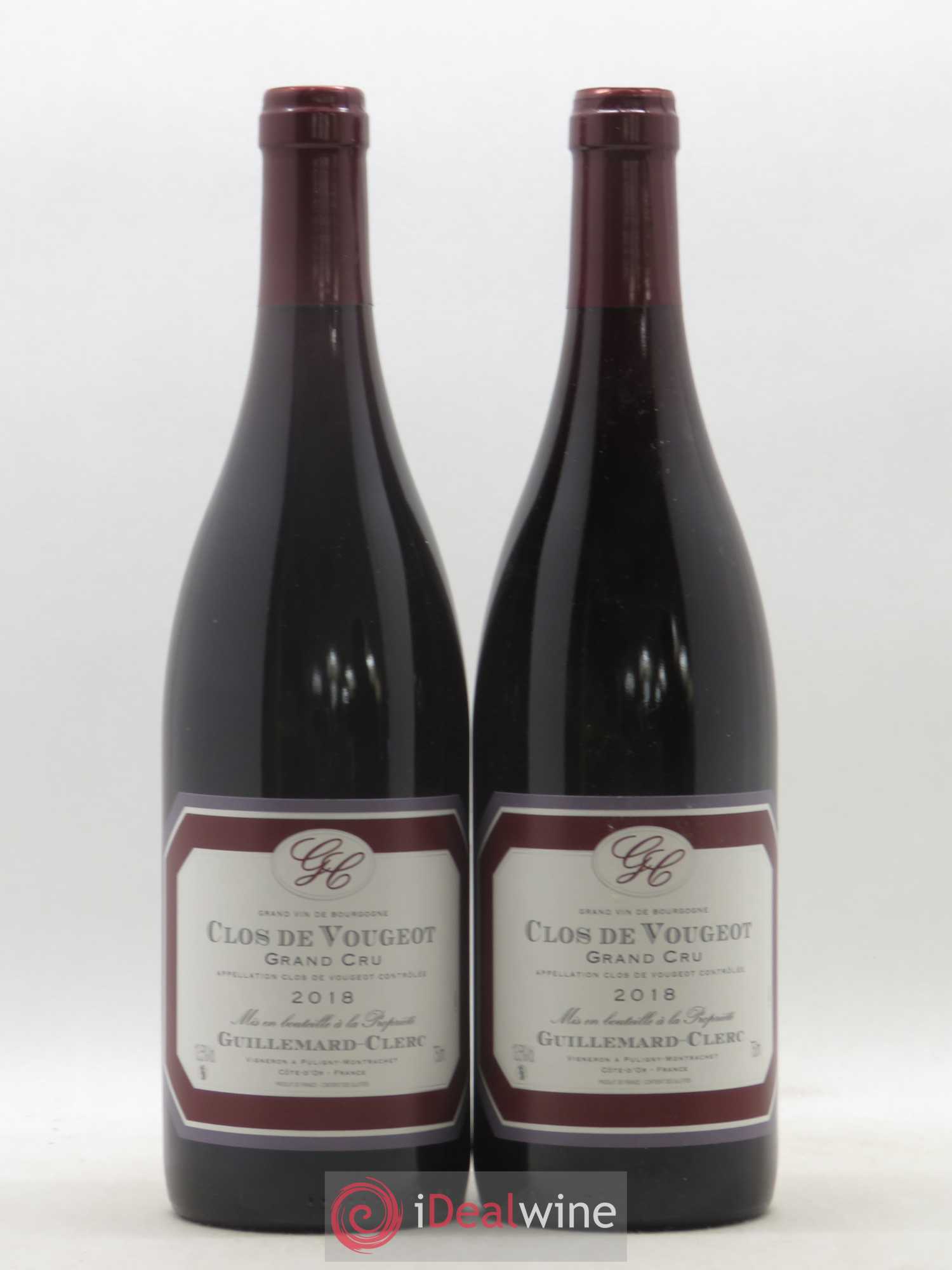 Clos de Vougeot Grand Cru Guillemard Clerc 2018 - Lot de 2 bouteilles - 0