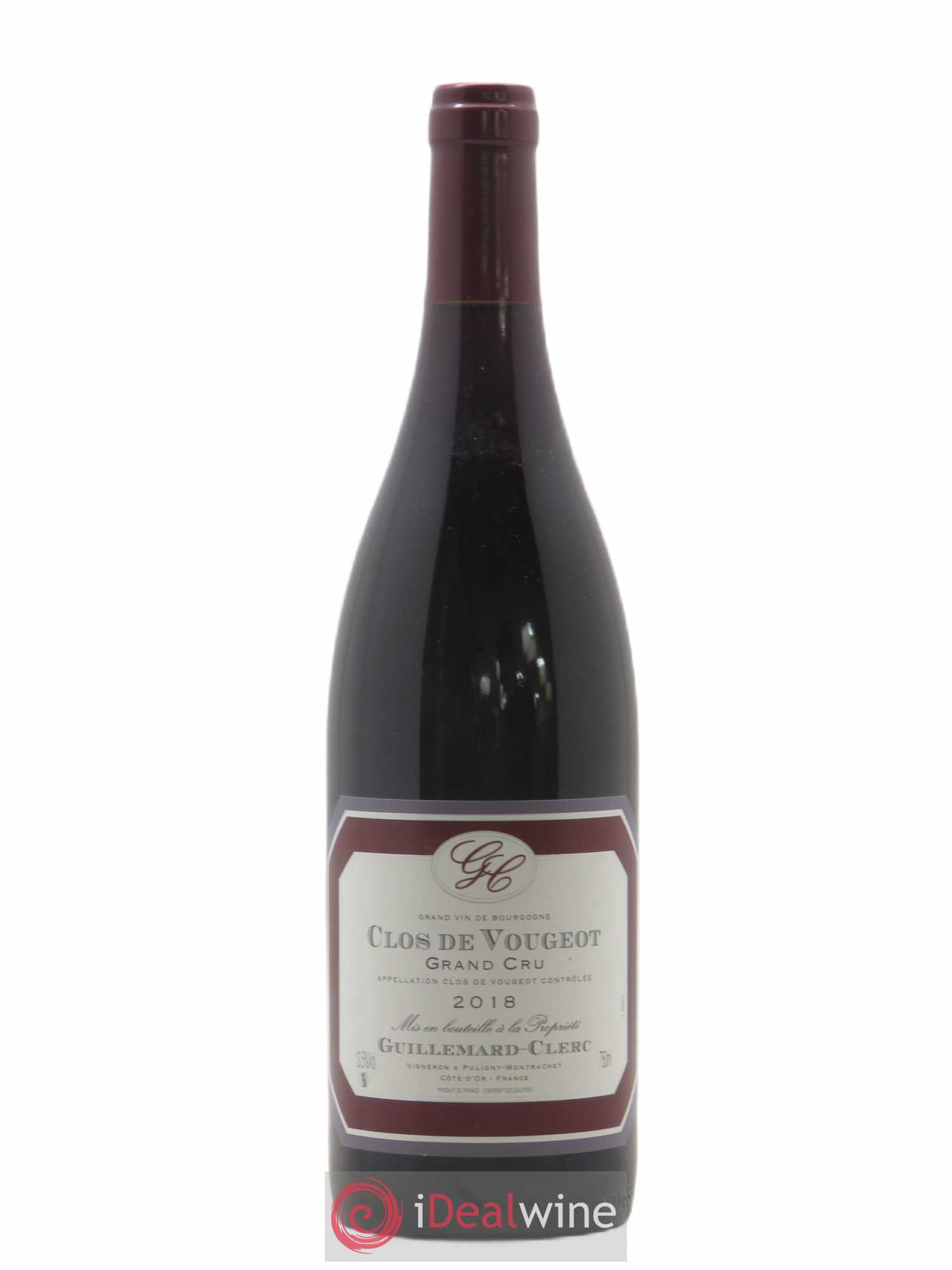 Clos de Vougeot Grand Cru Guillemard Clerc 2018 - Lot de 1 bouteille - 0