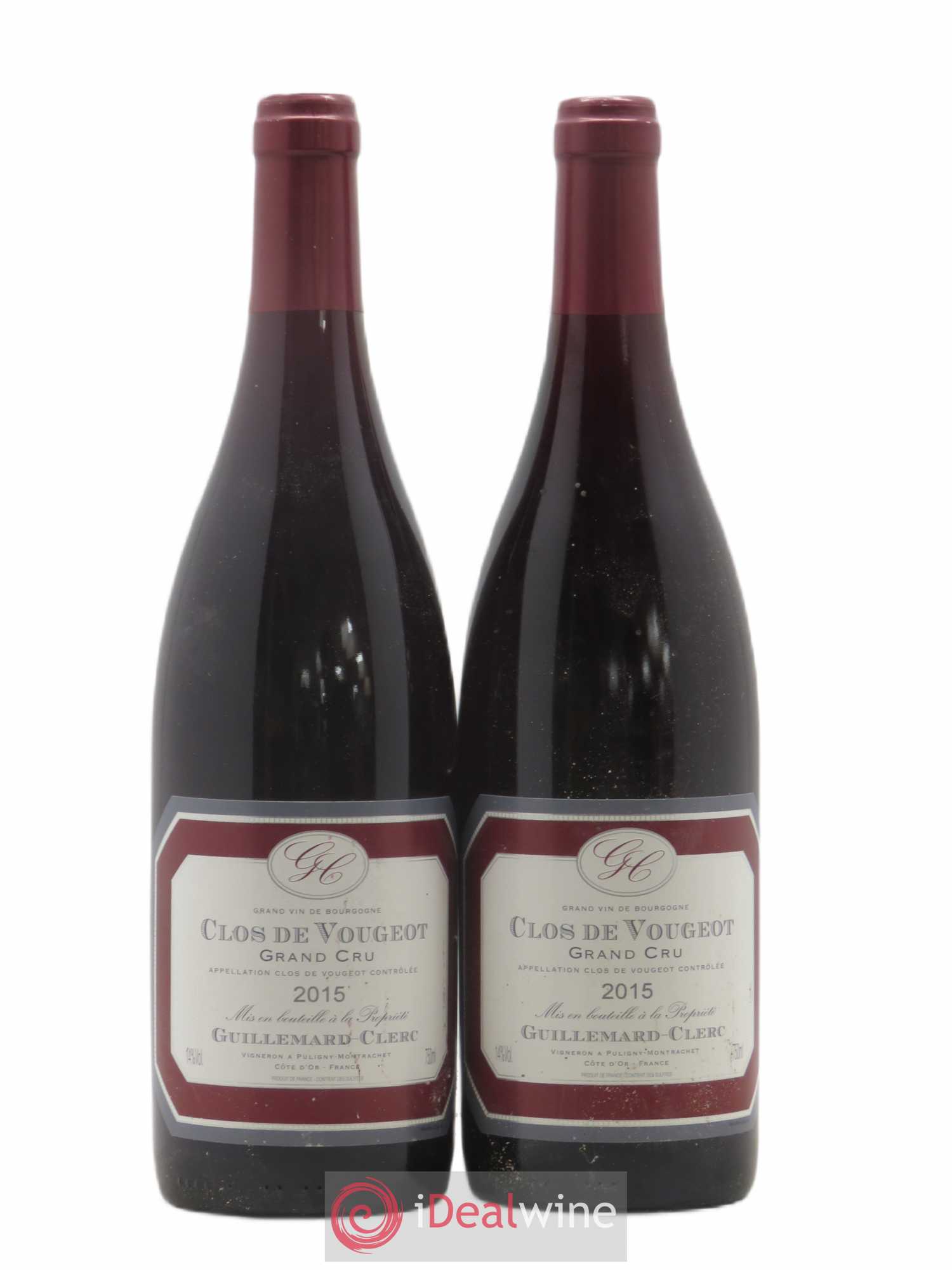 Clos de Vougeot Grand Cru Guillemard Clerc 2015 - Lot de 2 bouteilles - 0