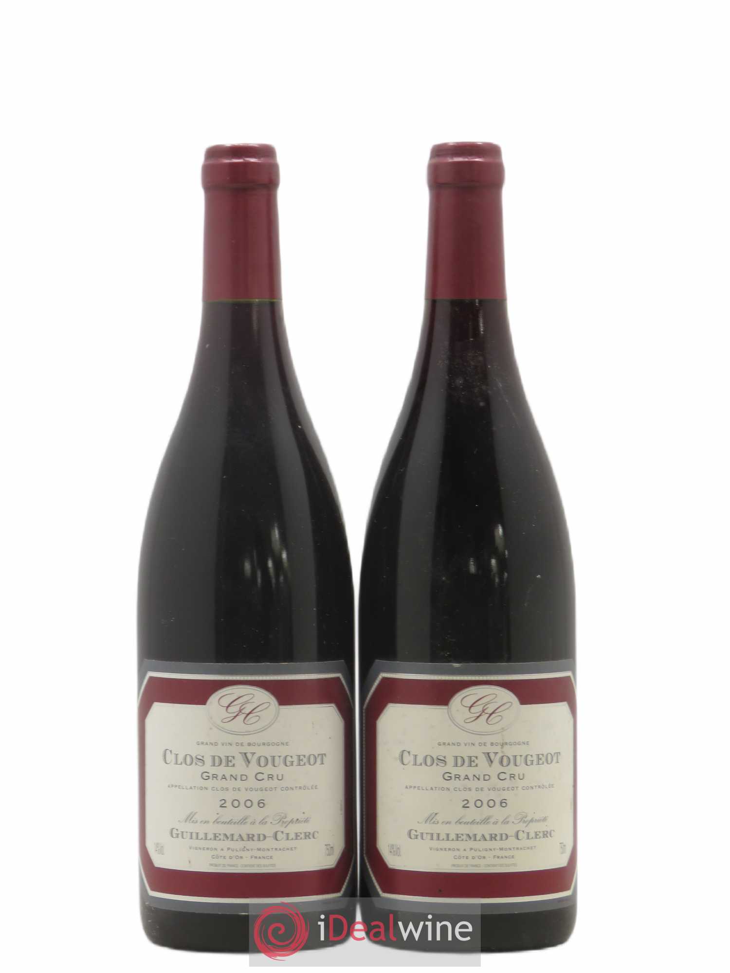 Clos de Vougeot Grand Cru Guillemard Clerc 2006 - Lot de 2 bouteilles - 0