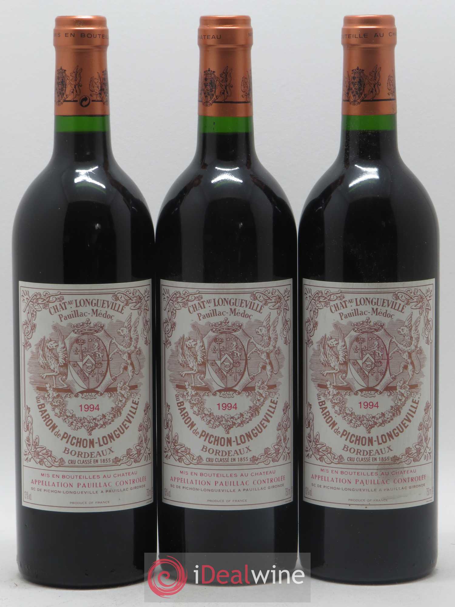 Pichon Longueville Baron 2ème Grand Cru Classé 1994 - Lot de 3 bouteilles - 0