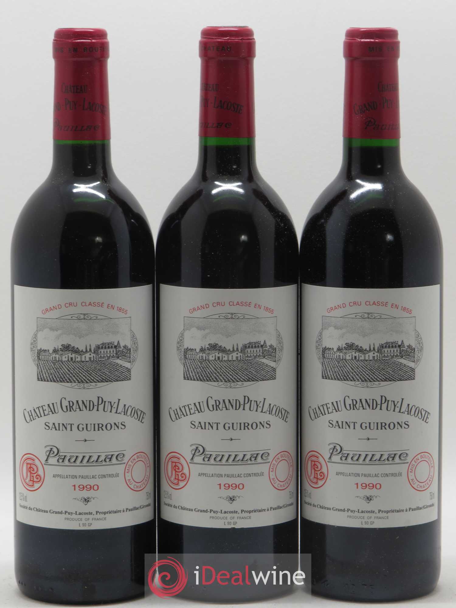 Château Grand Puy Lacoste 5ème Grand Cru Classé 1990 - Lot de 12 bouteilles - 1