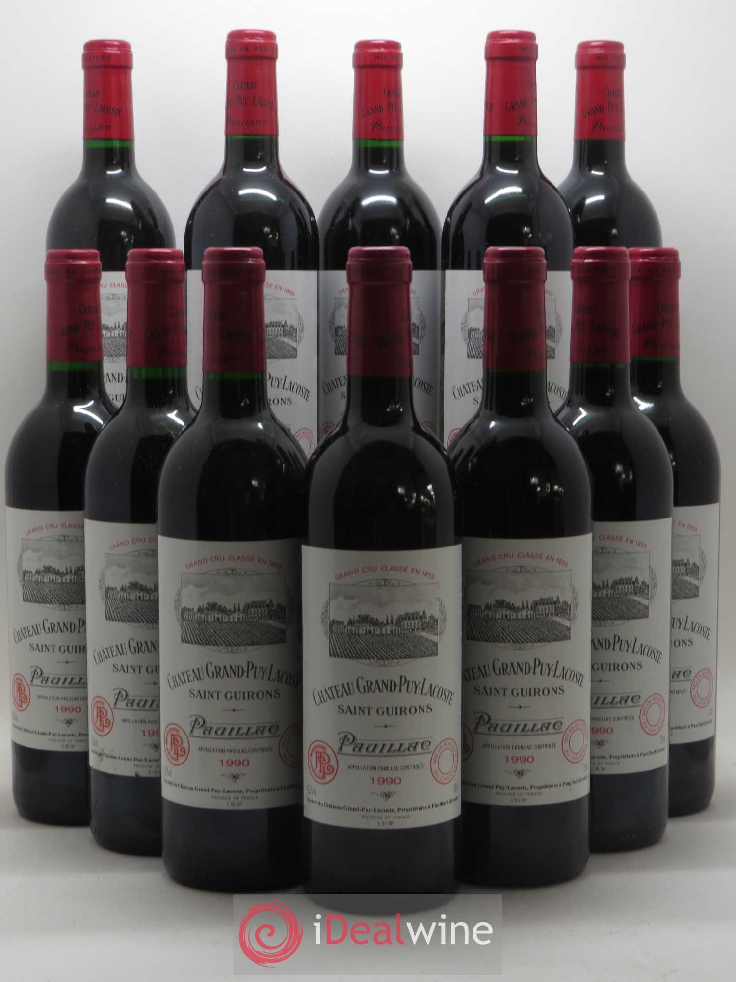 Château Grand Puy Lacoste 5ème Grand Cru Classé 1990 - Lot de 12 bouteilles - 0