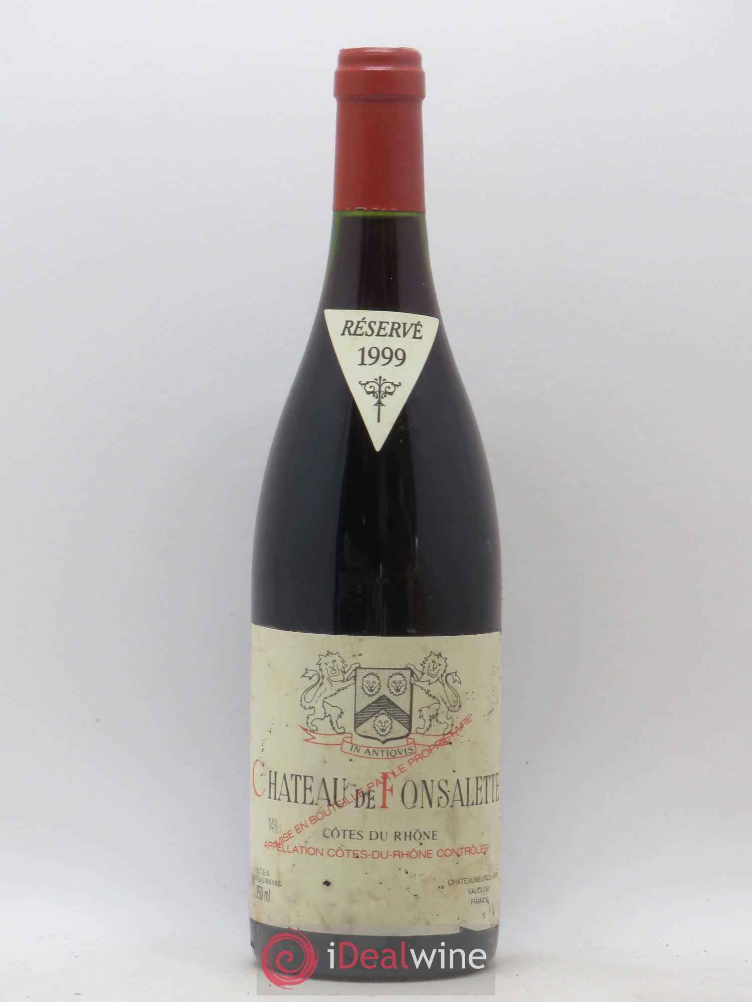 Côtes-du-Rhône Château de Fonsalette Emmanuel Reynaud 1999 - Lot de 1 bouteille - 0