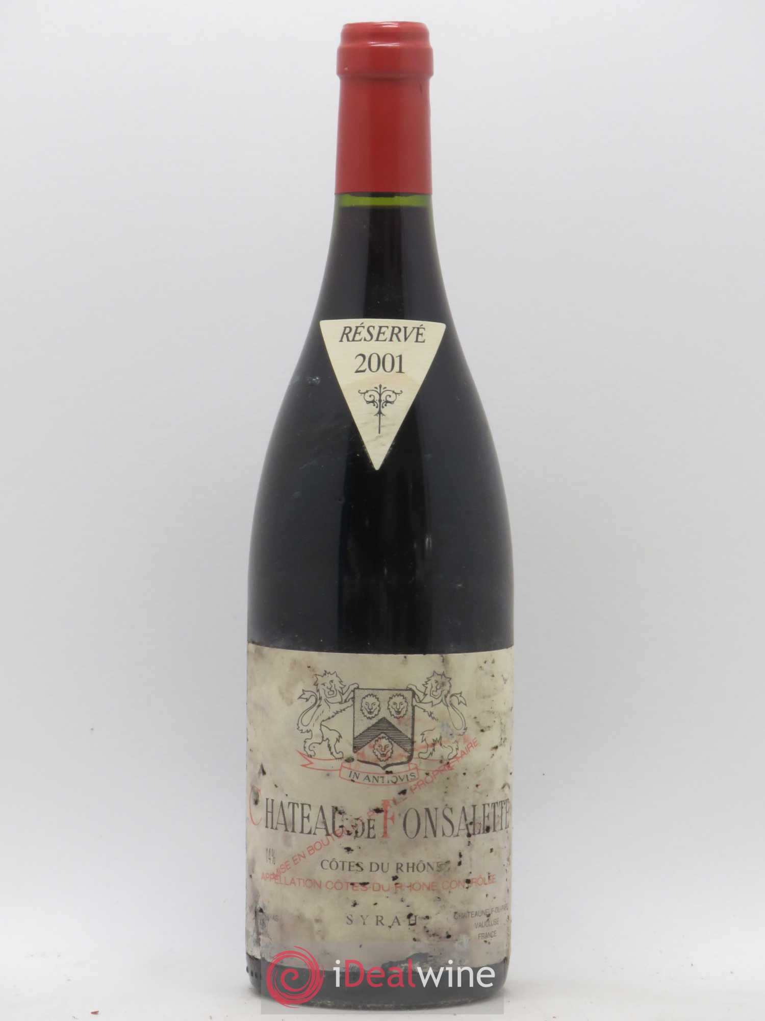 Côtes-du-Rhône Cuvée Syrah Château de Fonsalette 2001 - Lot de 1 bouteille - 0