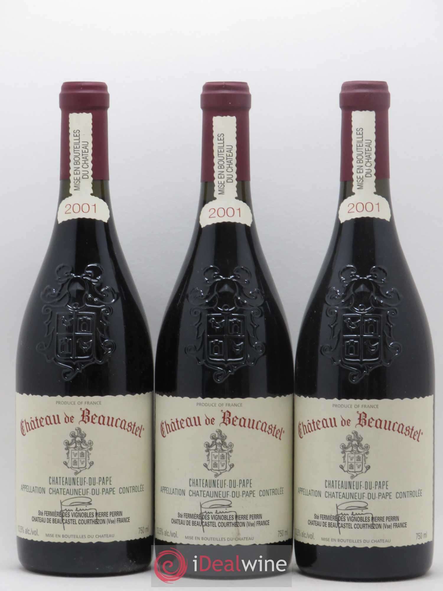 Châteauneuf-du-Pape Château de Beaucastel Famille Perrin 2001 - Lot de 12 bouteilles - 1