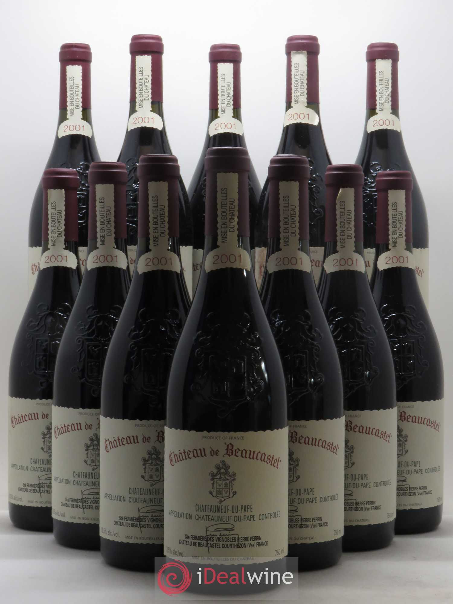 Châteauneuf-du-Pape Château de Beaucastel Famille Perrin 2001 - Lot de 12 bouteilles - 0