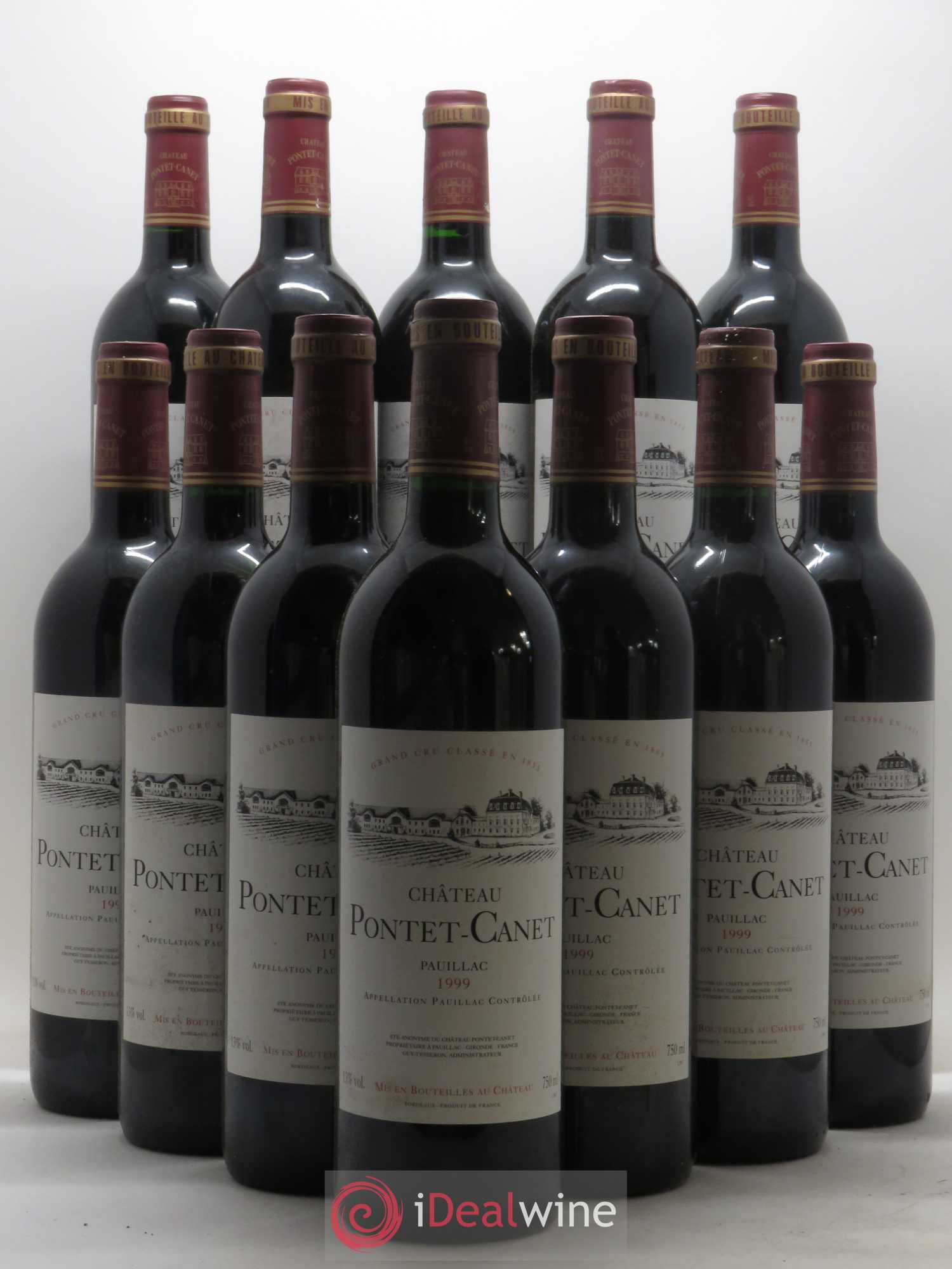 Château Pontet Canet 5ème Grand Cru Classé 1999 - Lot de 12 bouteilles - 0