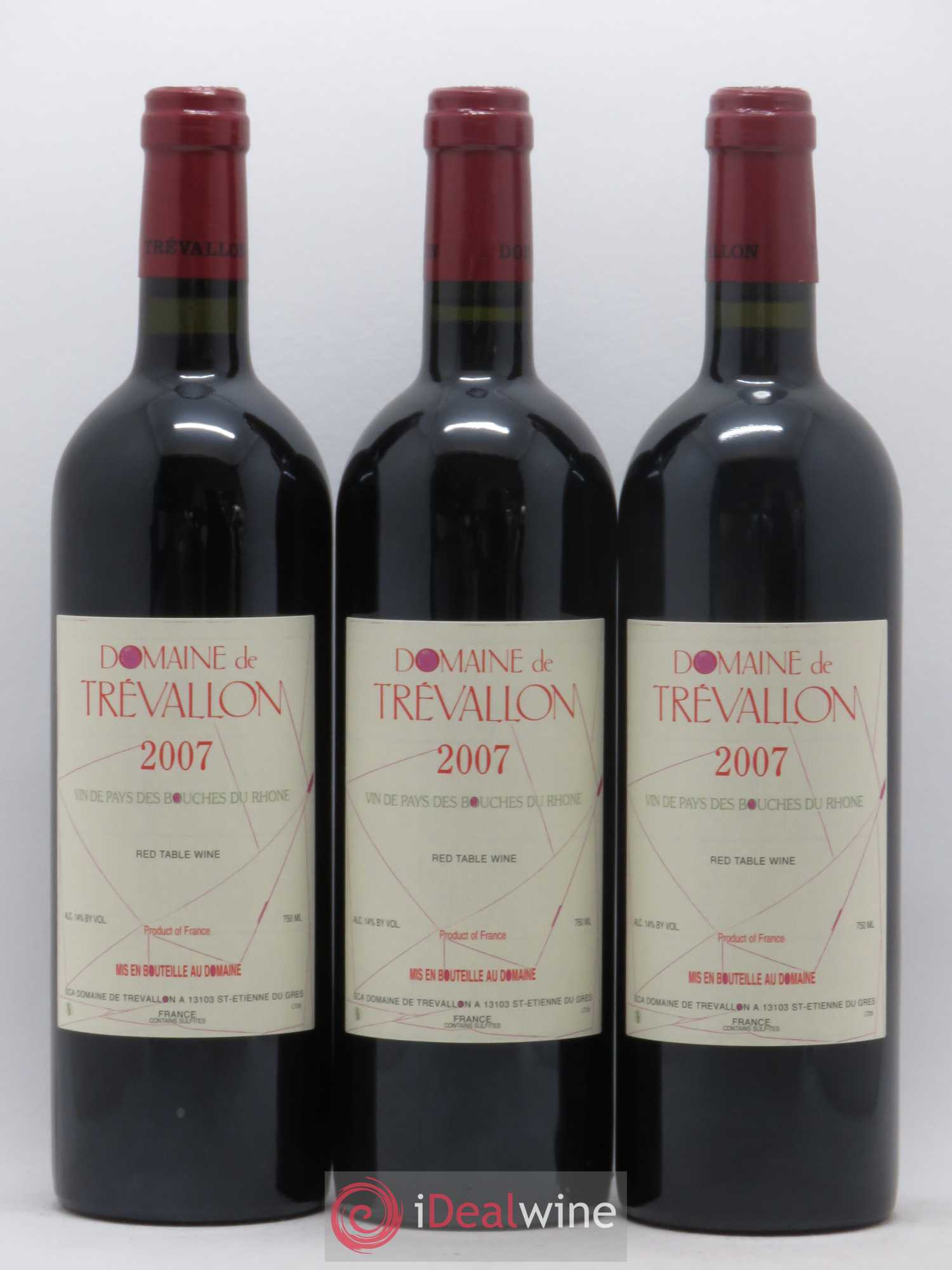 VDP Bouches du Rhône Trévallon (Domaine de) Eloi Dürrbach 2007 - Lot de 12 bouteilles - 2