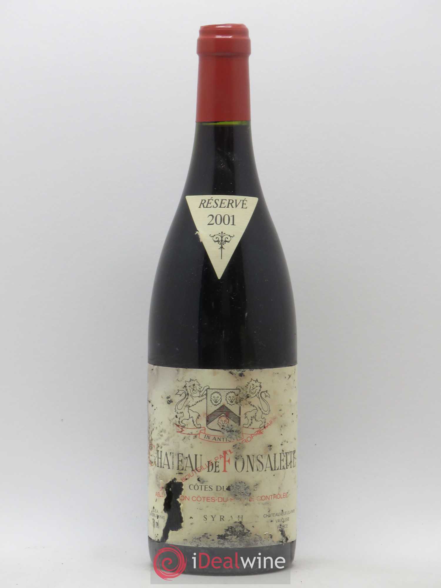 Côtes-du-Rhône Cuvée Syrah Château de Fonsalette 2001 - Lot de 1 bouteille - 0