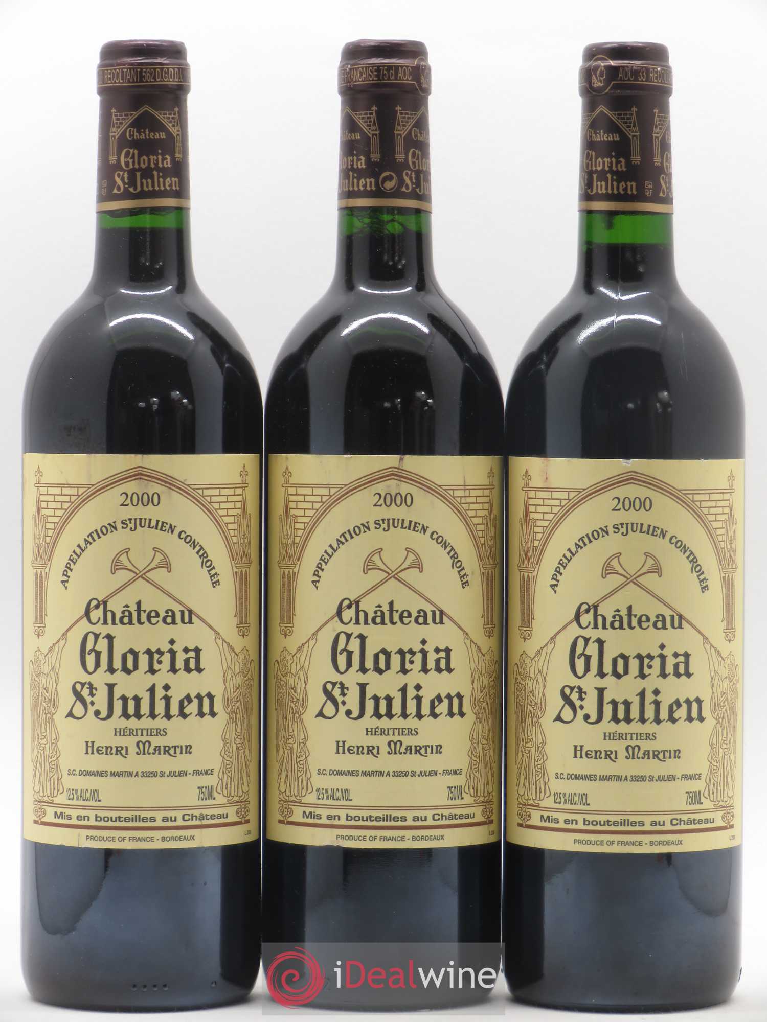 Château Gloria 2000 - Lot de 3 bouteilles - 0