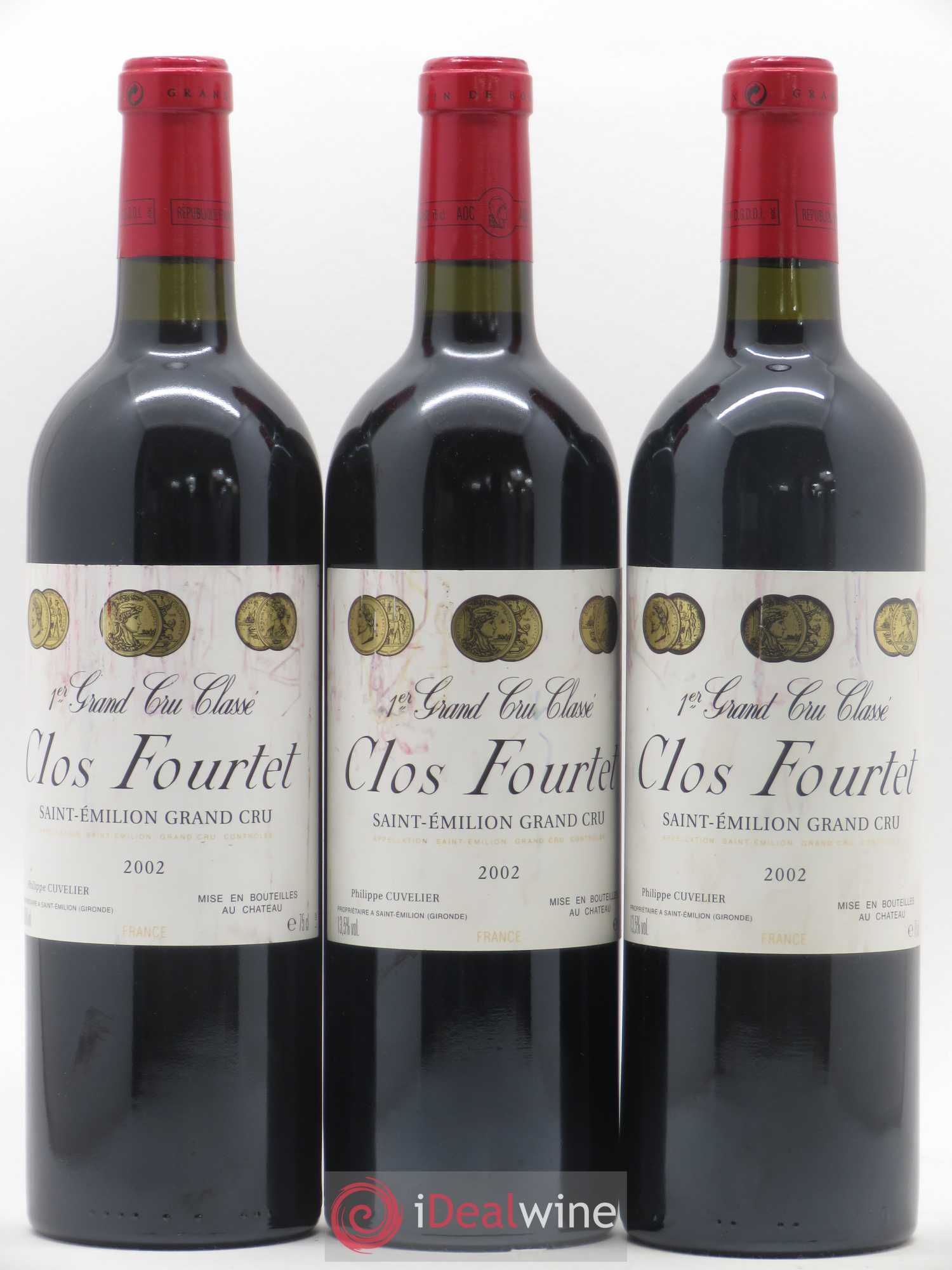 Clos Fourtet 1er Grand Cru Classé B 2002 - Lot de 3 bouteilles - 0