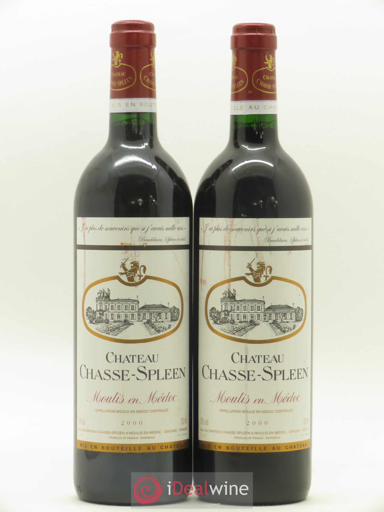 Château Chasse Spleen 2000 - Lot de 2 bouteilles - 0