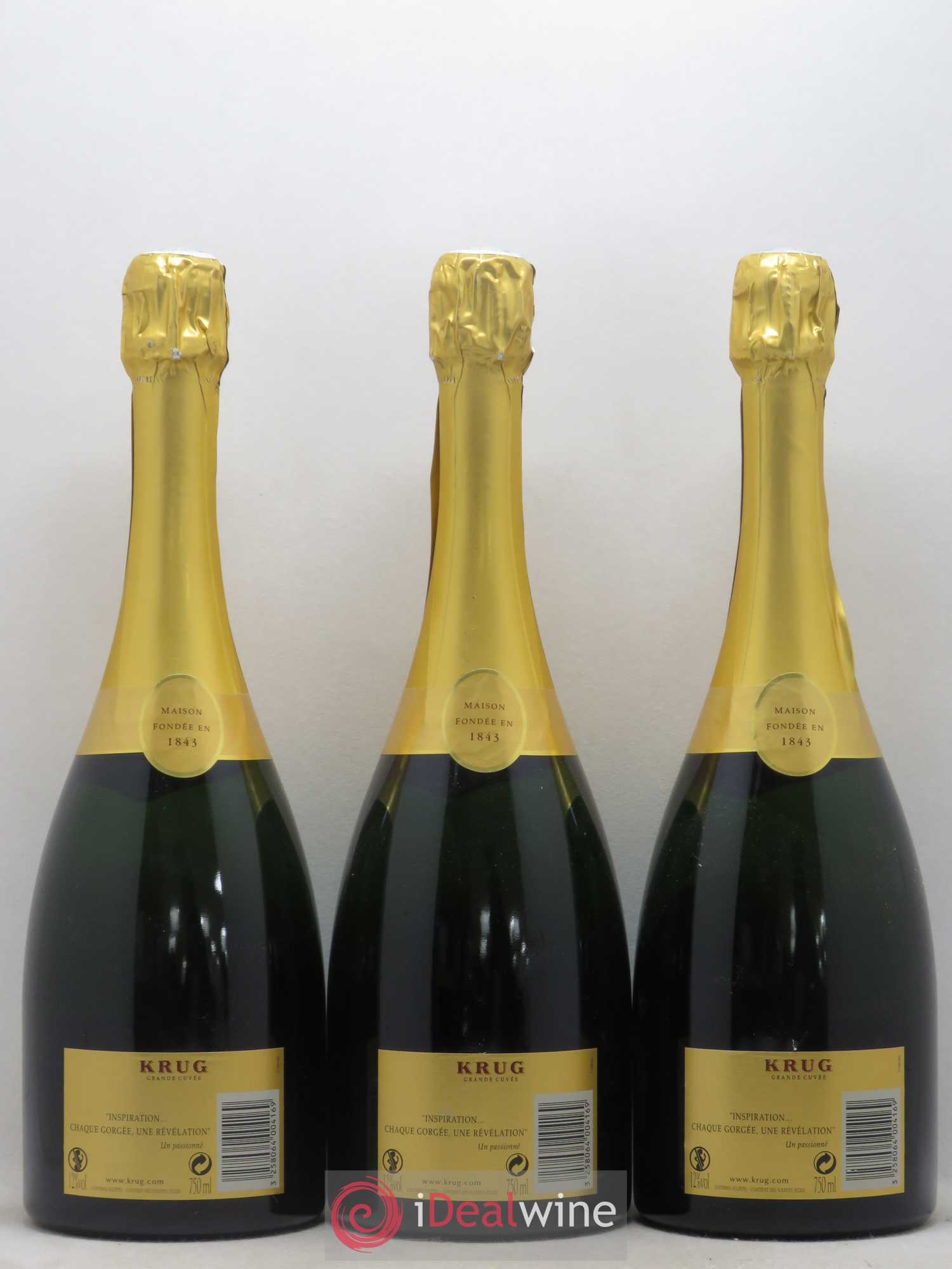 Grande Cuvée Brut Krug Dégorgement avant 2011 - Posten von 3 Flaschen - 1
