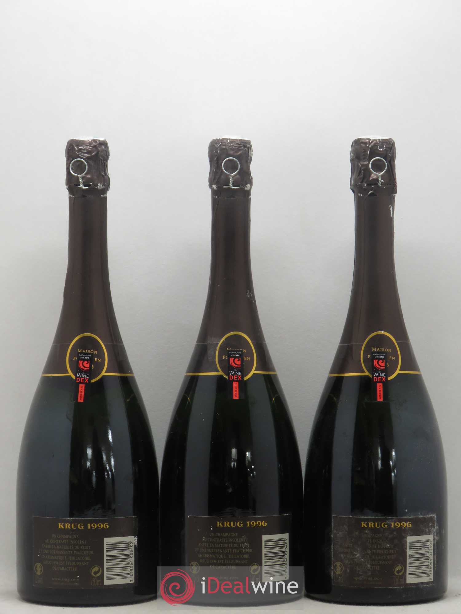 Vintage Krug 1996 - Lot de 3 bouteilles - 1