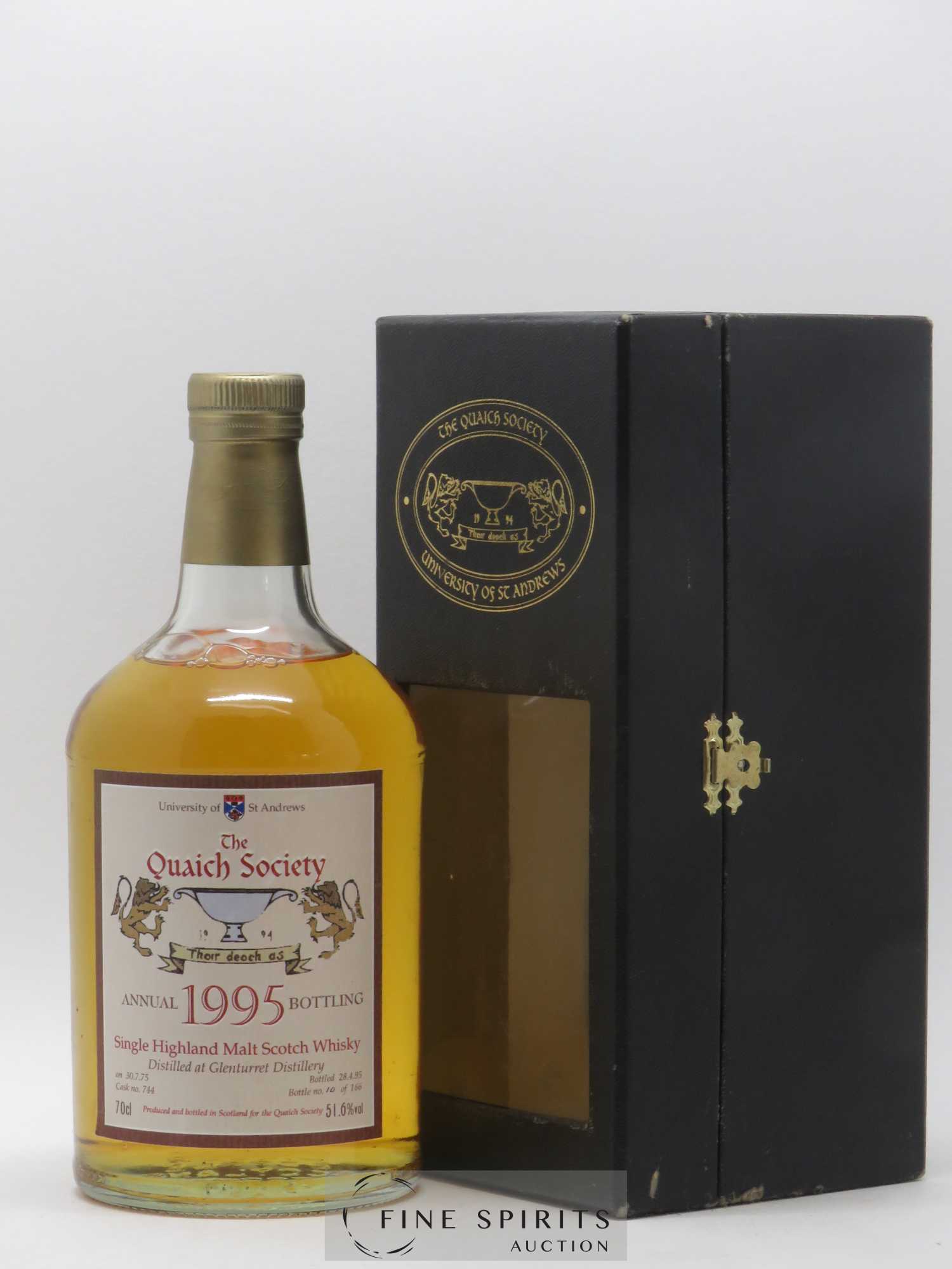 Glenturret 1975 Signatory Vintage The Quaich Society Cask n°744 - One of 166 - bottled 1995 University of St Andrews - Lot de 1 bouteille - 0