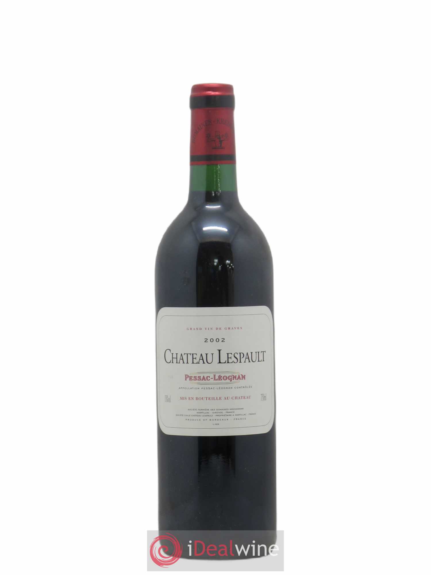 Pessac-Léognan Château Lespaut 2002 - Lot de 1 bouteille - 0