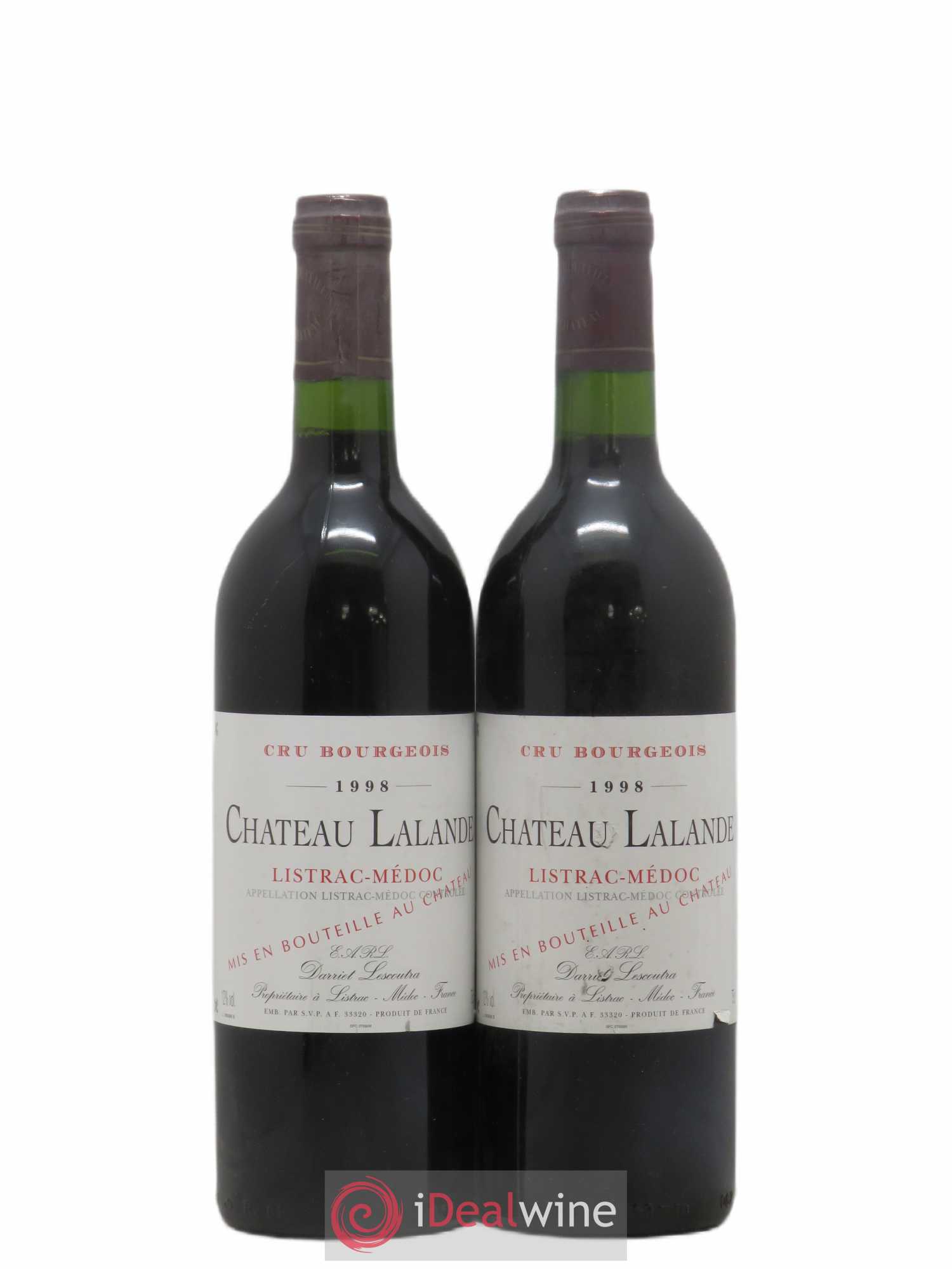 Listrac-Médoc Château Lalande 1998 - Posten von 2 Flaschen - 0