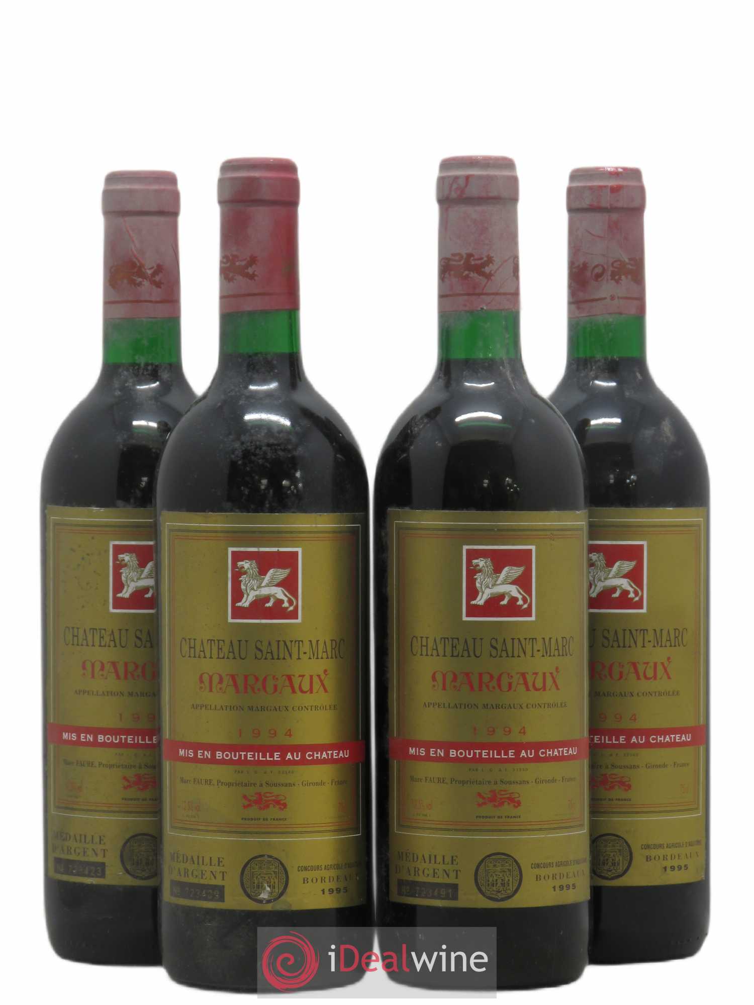 Bordeaux Margaux Château Saint-Marc 1994 - Posten von 4 Flaschen - 0