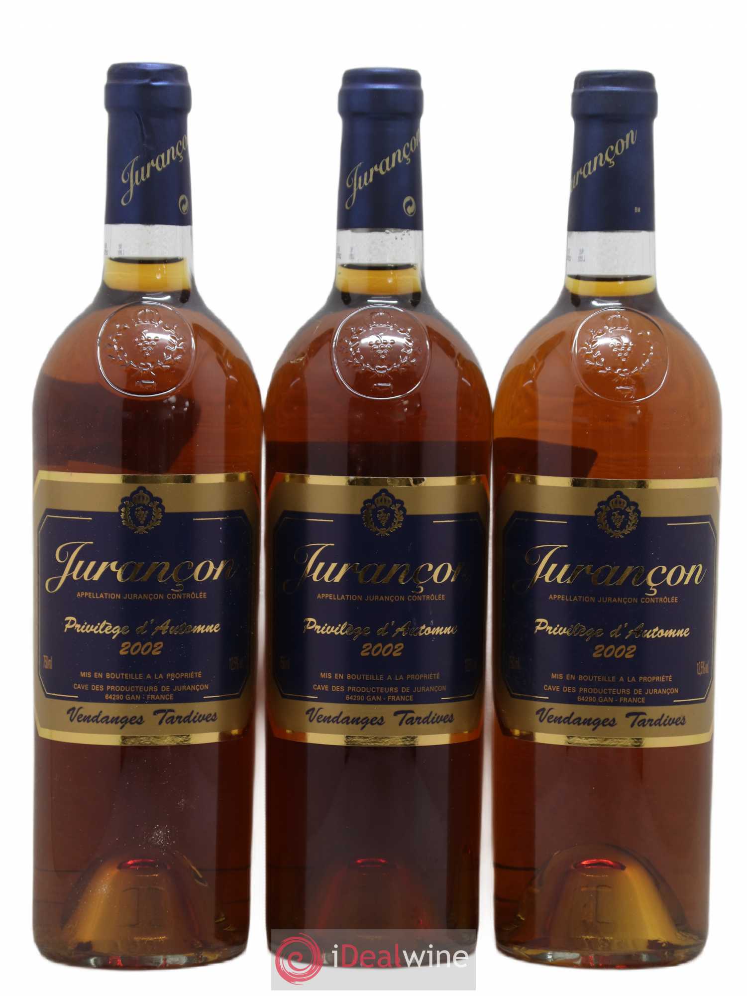 Jurançon Privilèges d'Automne Vendanges Tardives 2002 - Posten von 3 Flaschen - 0