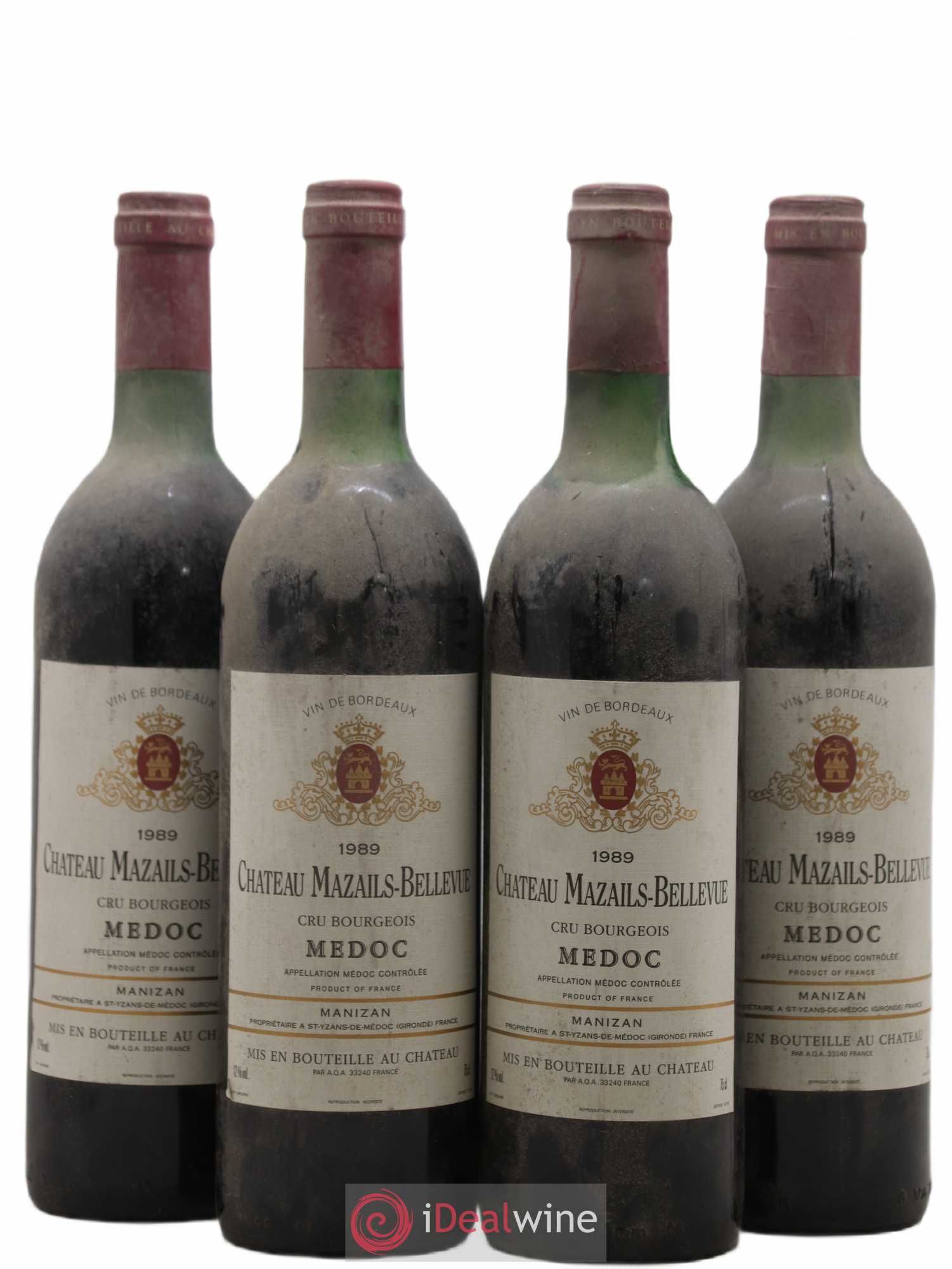 Canon-Fronsac Château Mazails Bellevue 1989 - Posten von 4 Flaschen - 0