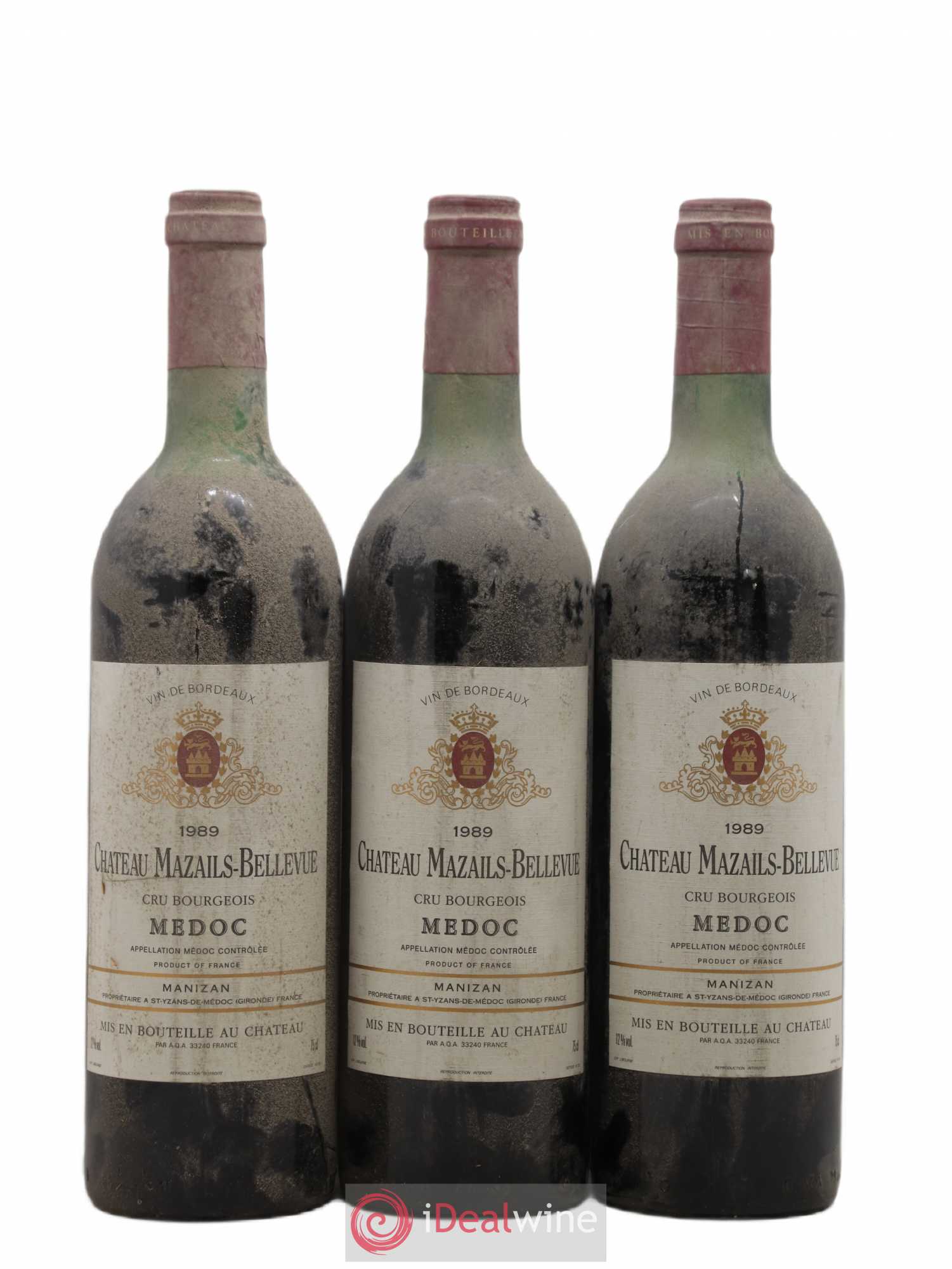 Canon-Fronsac Château Mazails Bellevue 1989 - Posten von 3 Flaschen - 0