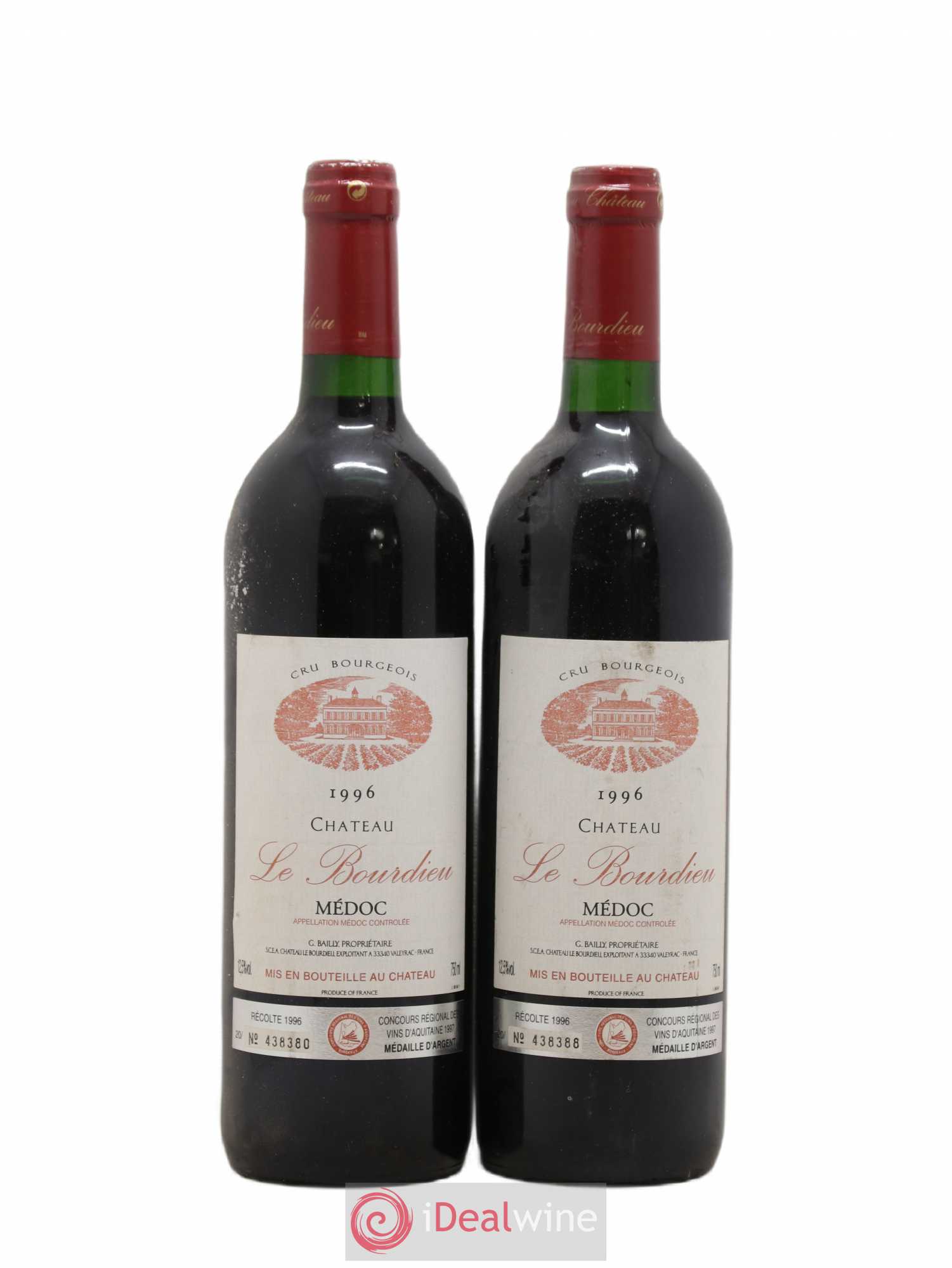 Château le Bourdieu Cru Bourgeois 1996 - Lot de 2 bouteilles - 0