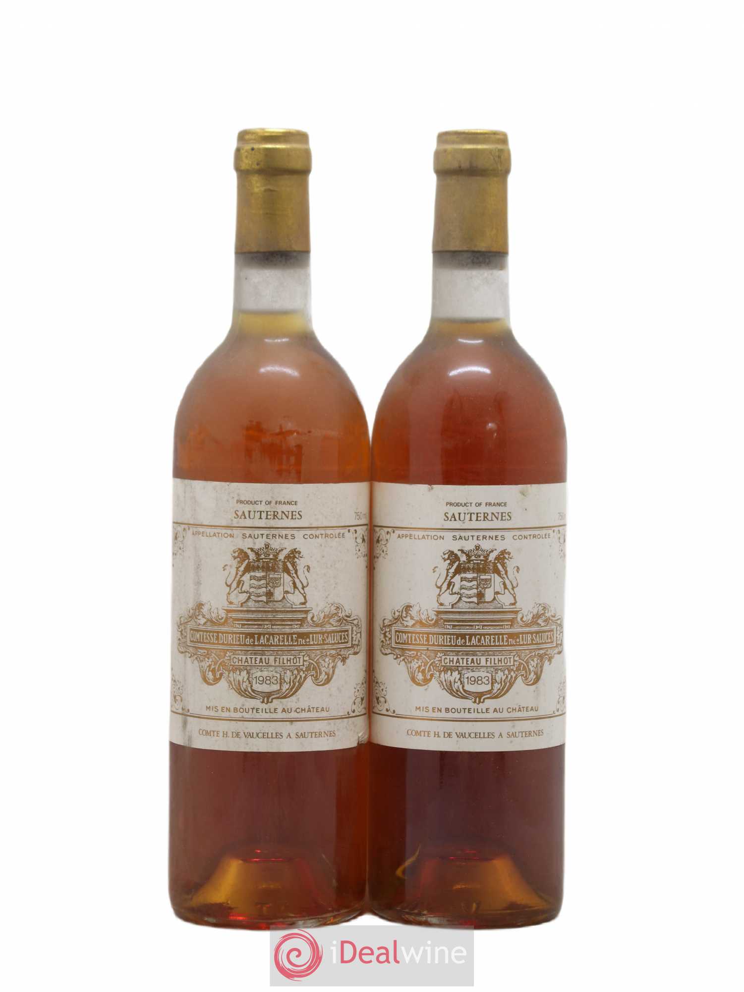 Château Filhot 2ème Grand Cru Classé 1983 - Lotto di 2 bottiglie - 0