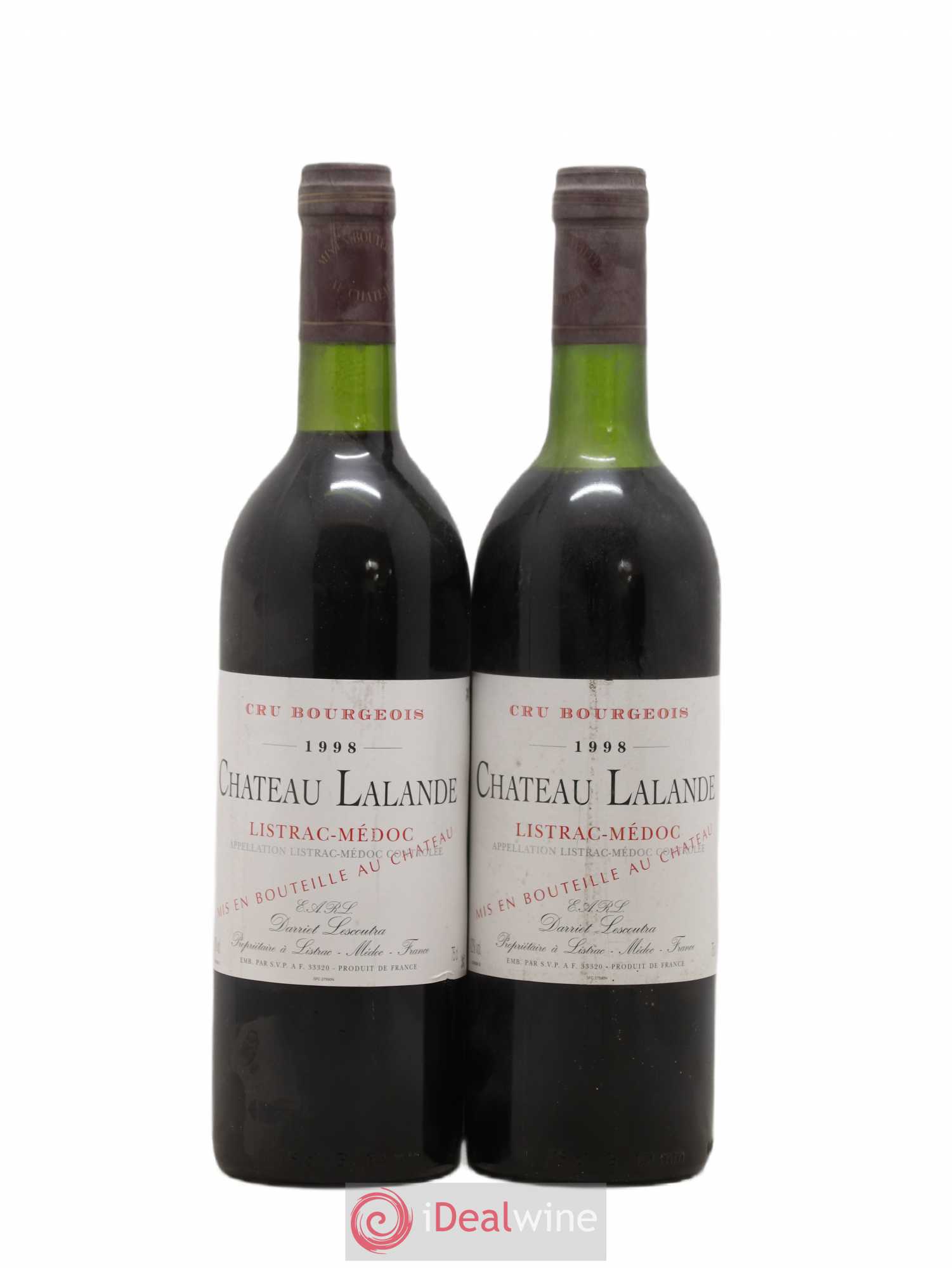 Château Lalande 1998 - Lot de 2 bouteilles - 0