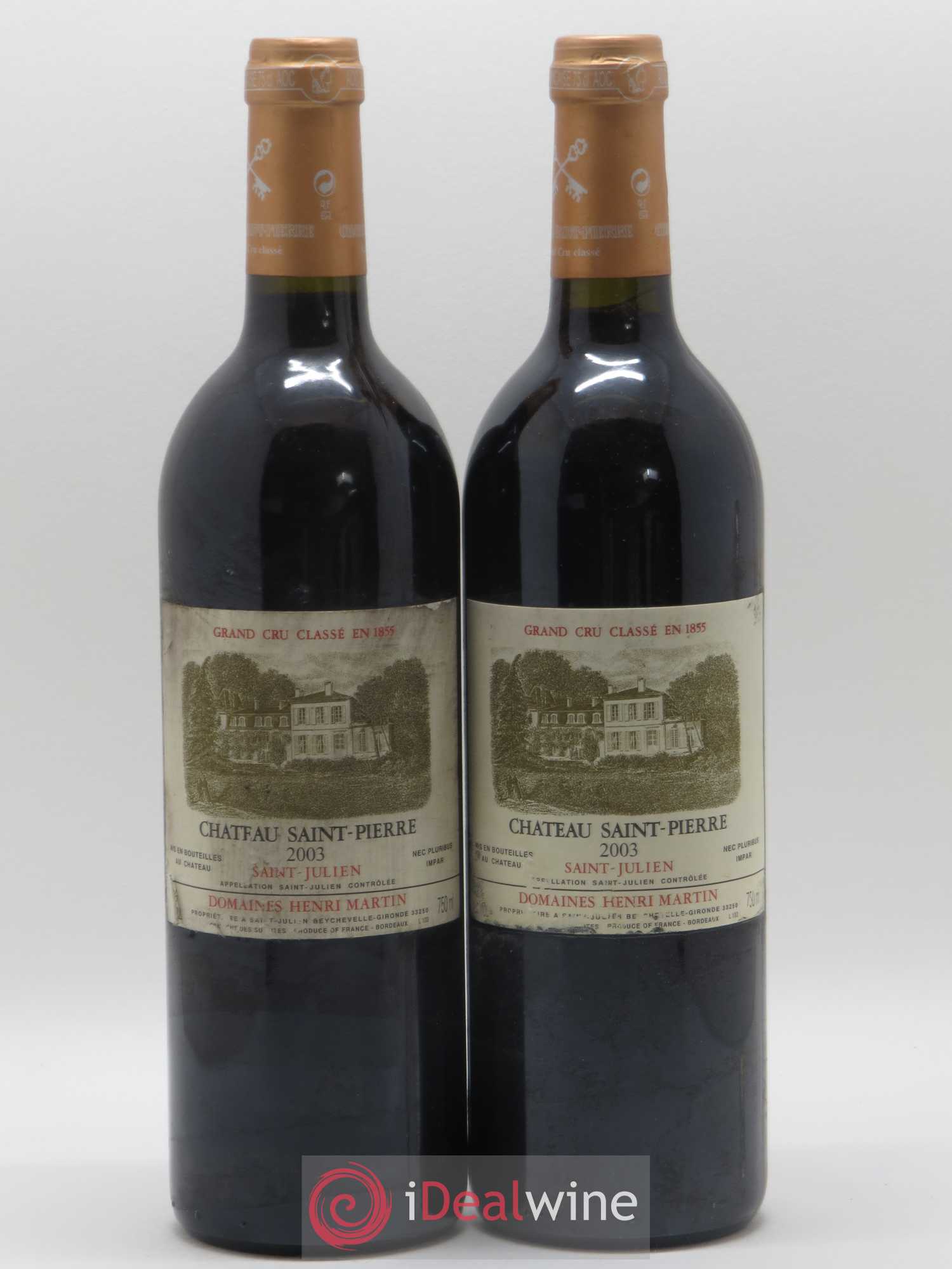 Château Saint-Pierre 4ème Grand Cru Classé 2003 - Lot de 2 bouteilles - 0