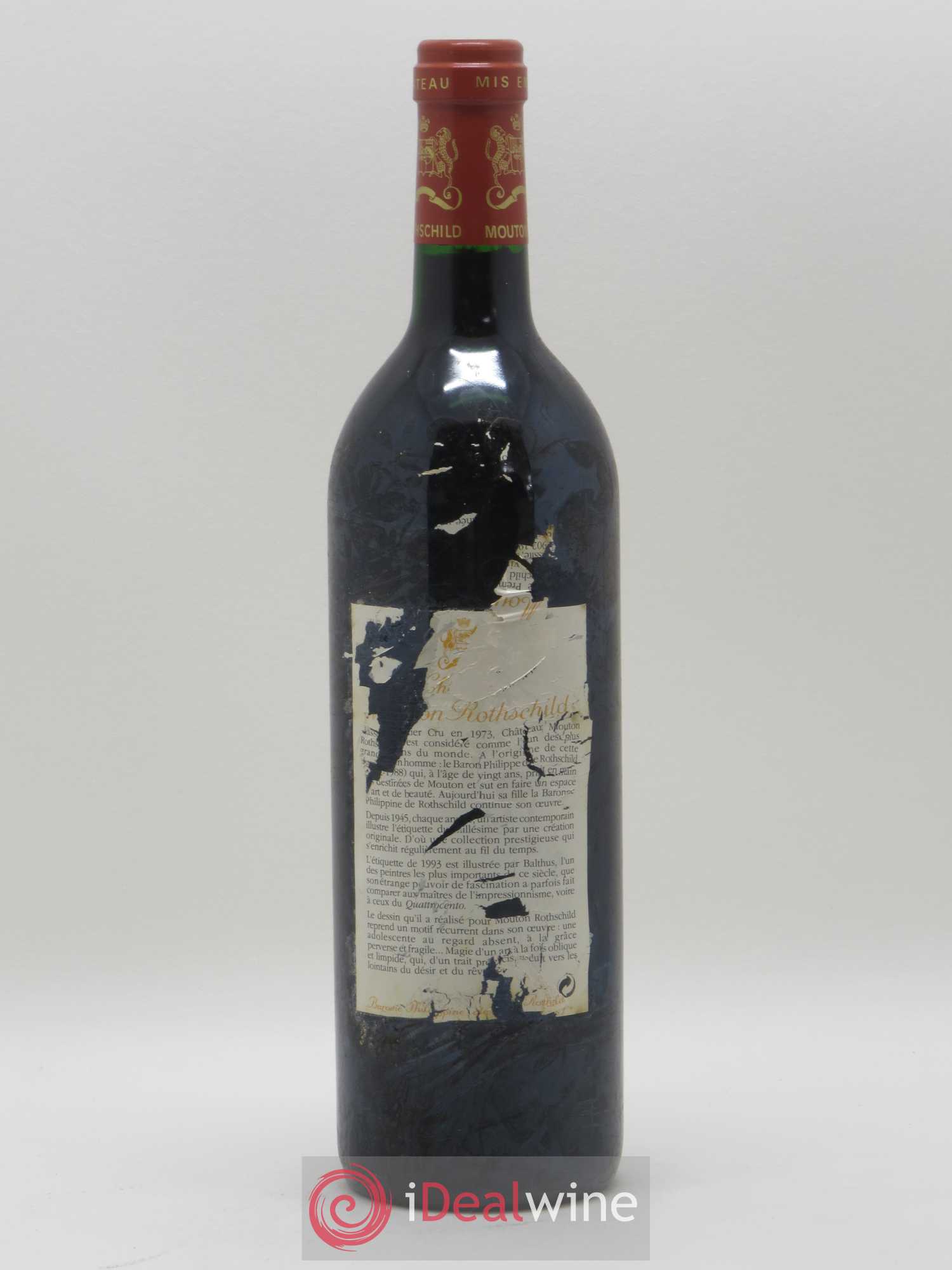 Château Mouton Rothschild 1er Grand Cru Classé 1993 - Lot de 1 bouteille - 1