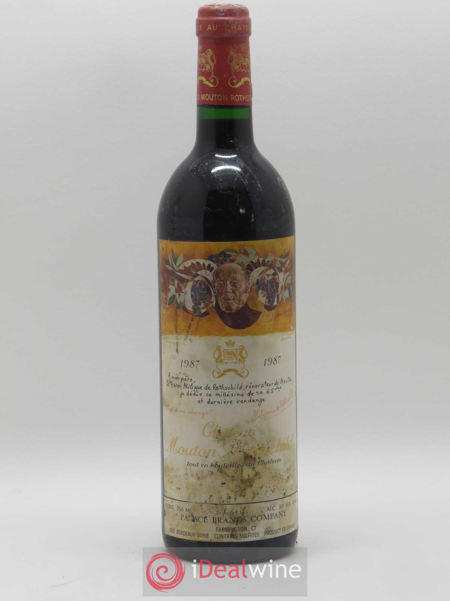 Château Mouton Rothschild 1er Grand Cru Classé 1987 - Lot de 1 bouteille - 0