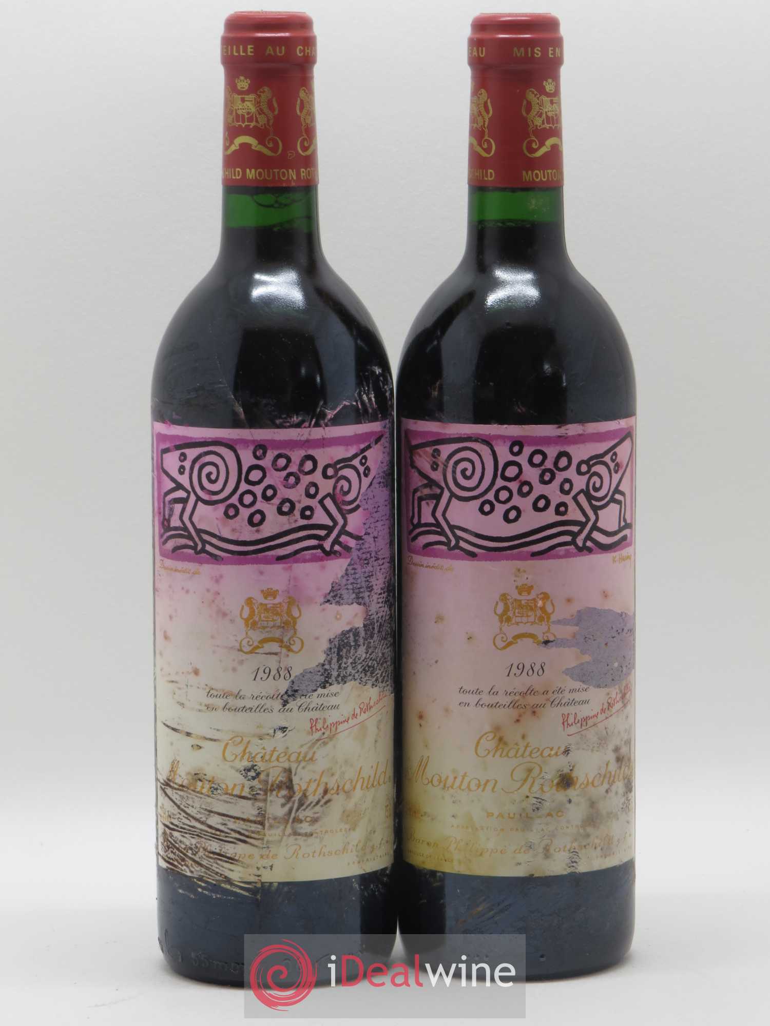 Château Mouton Rothschild 1er Grand Cru Classé 1988 - Lot de 2 bouteilles - 0