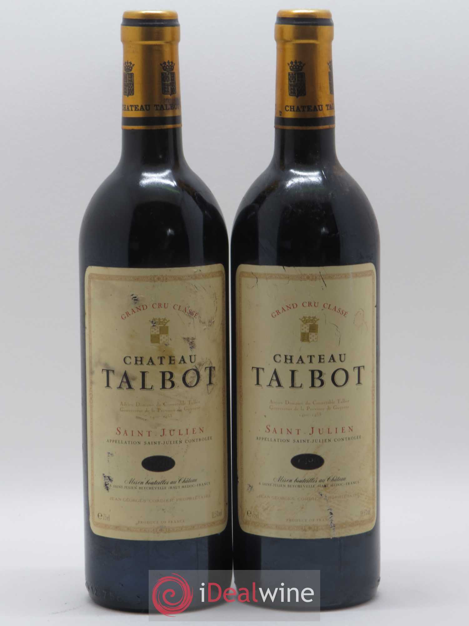 Château Talbot 4ème Grand Cru Classé 1990 - Lot de 2 bouteilles - 0