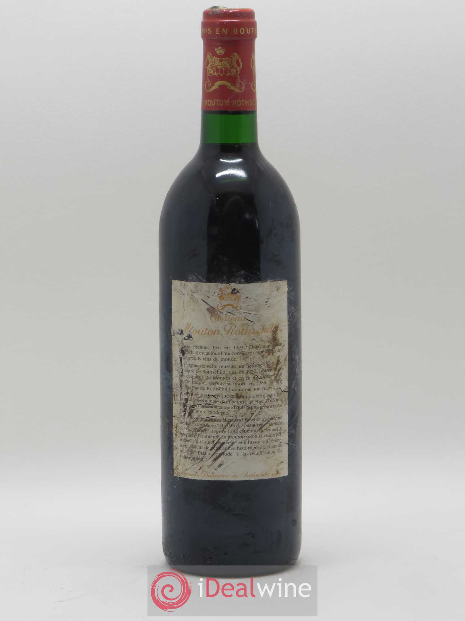 Château Mouton Rothschild 1er Grand Cru Classé 1989 - Lot de 1 bouteille - 1