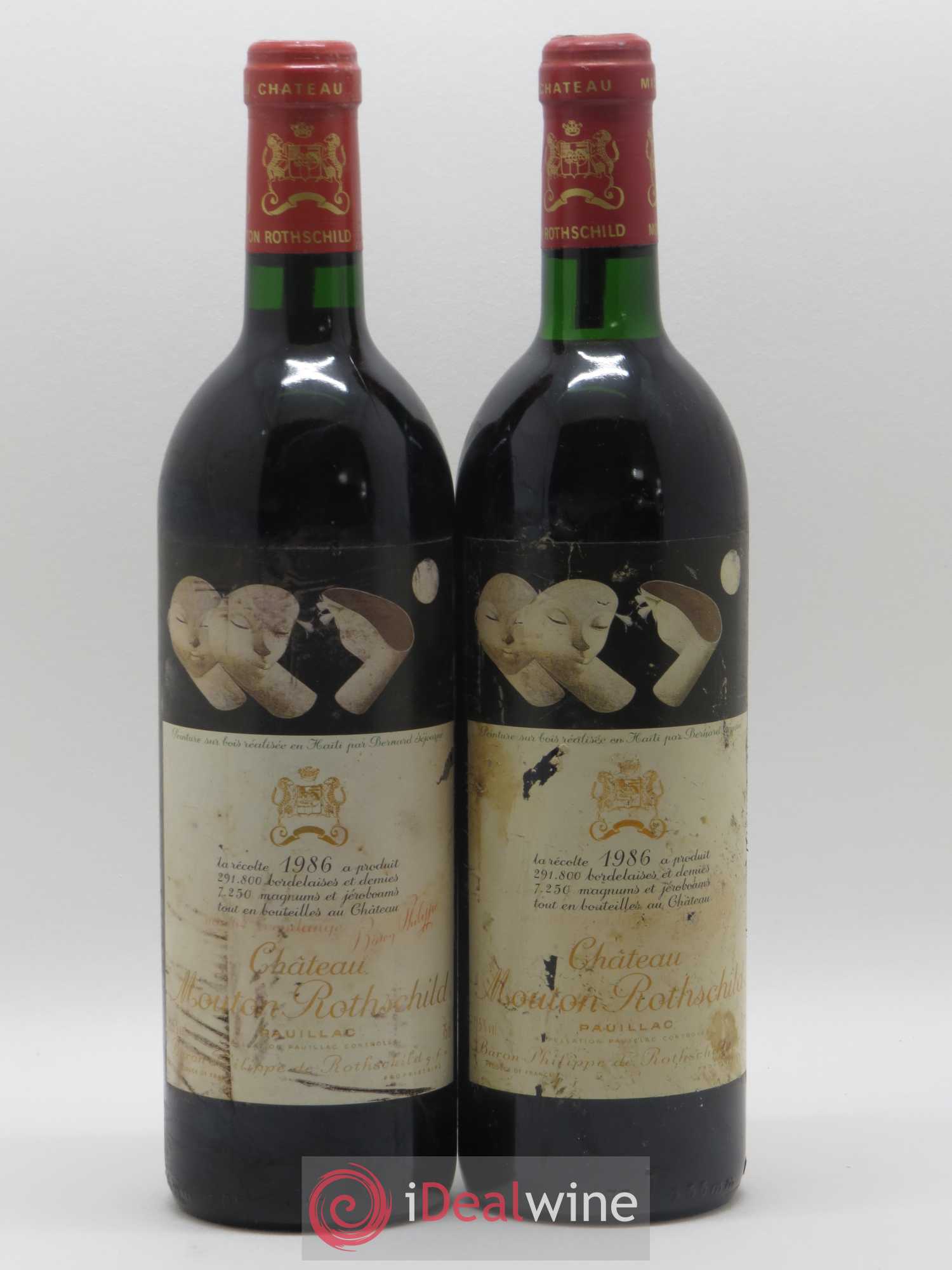 Château Mouton Rothschild 1er Grand Cru Classé 1986 - Lot de 2 bouteilles - 0